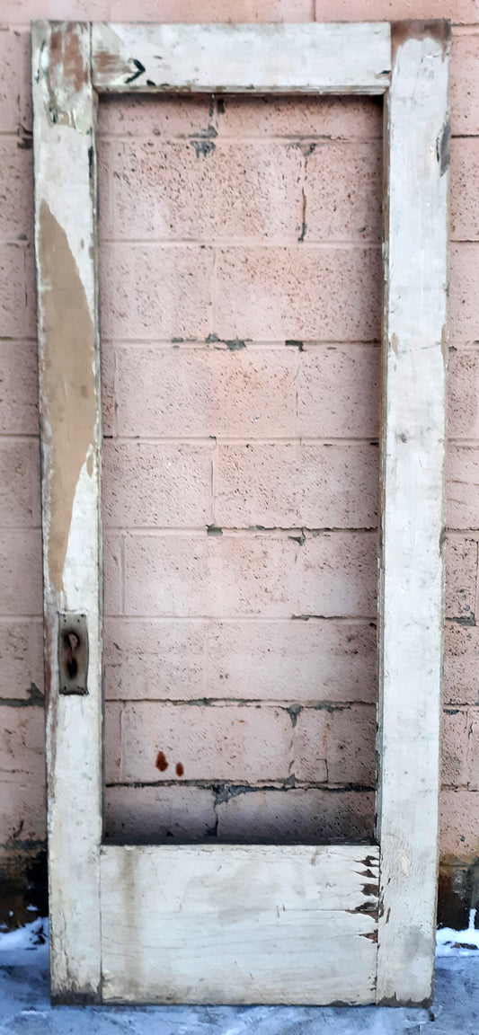34"x84"x1.75" Antique Vintage Old Reclaimed Salvaged SOLID Wood Wooden Entry Door Window NO GLASS