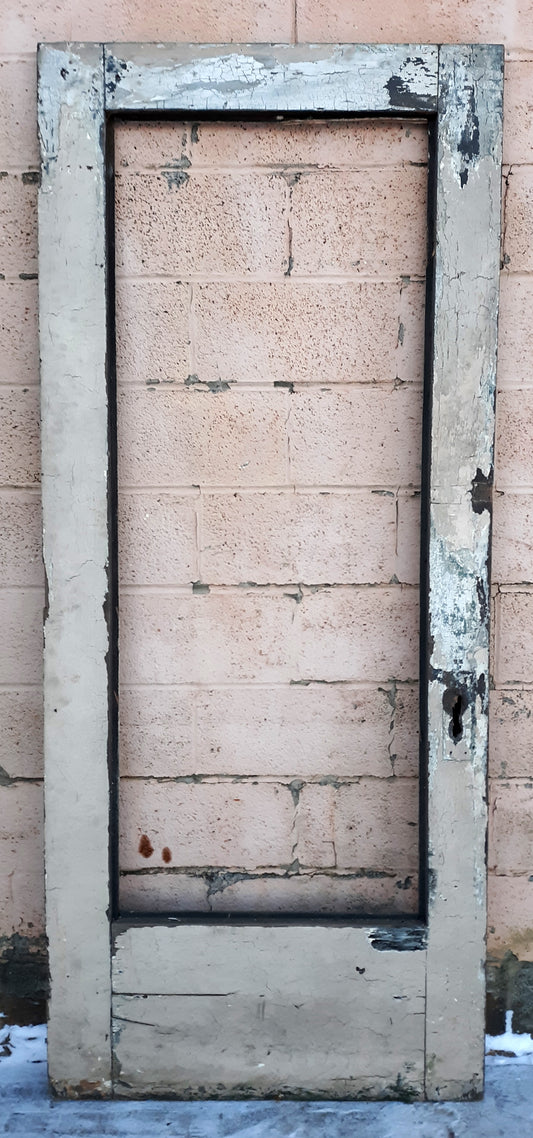 34"x84"x1.75" Antique Vintage Old Reclaimed Salvaged SOLID Wood Wooden Entry Door Window NO GLASS