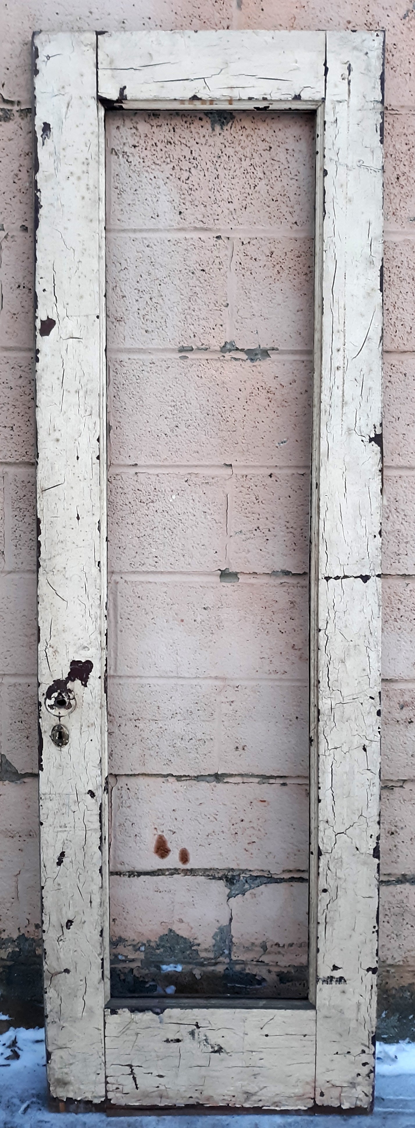 24"x80"x1.75" Antique Vintage Old Reclaimed Salvaged SOLID Wood Wooden Entry Door Window NO GLASS