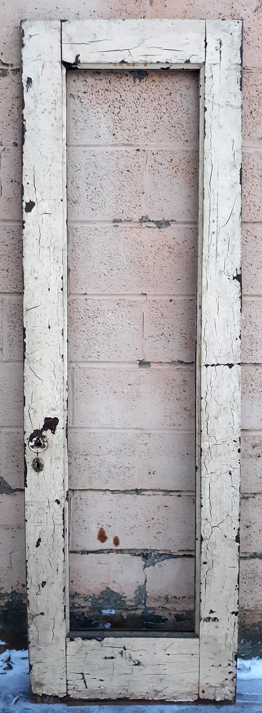 24"x80"x1.75" Antique Vintage Old Reclaimed Salvaged SOLID Wood Wooden Entry Door Window NO GLASS