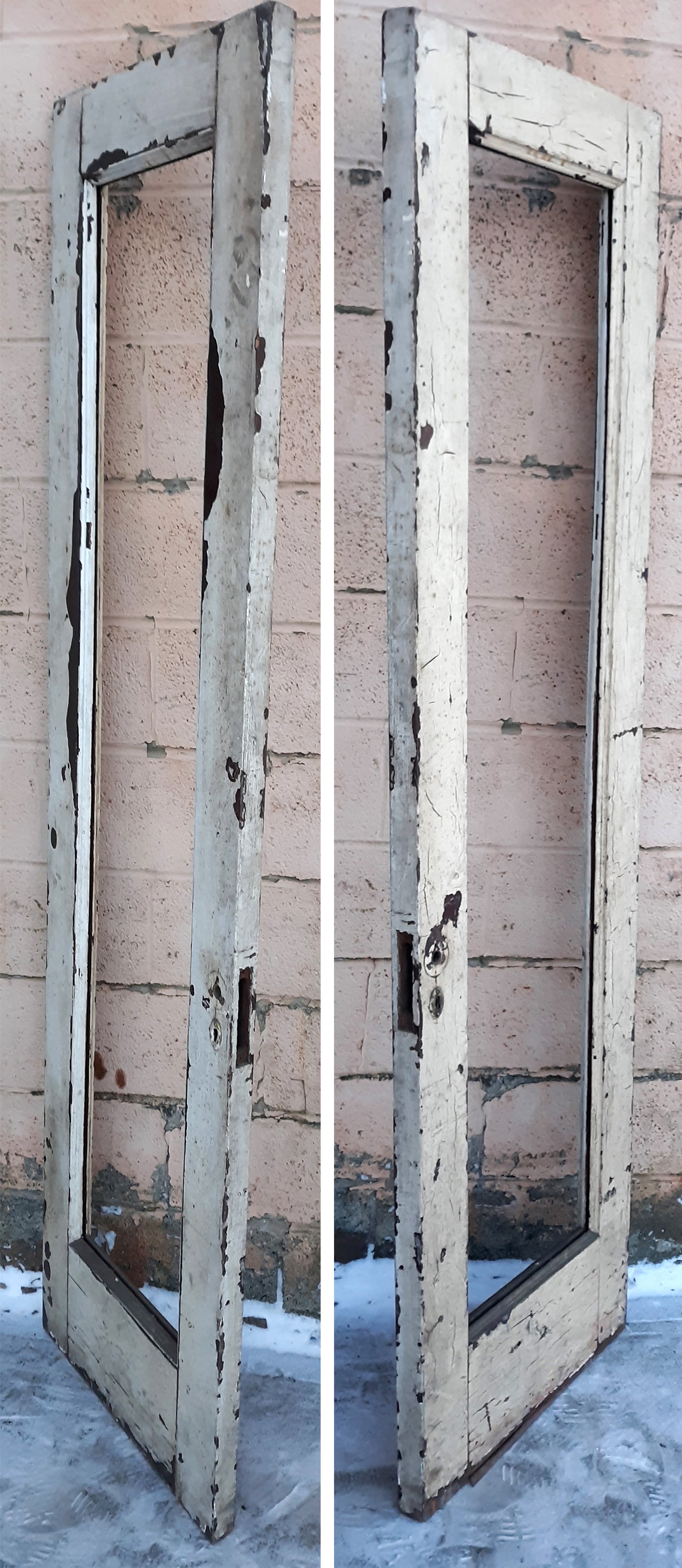 24"x80"x1.75" Antique Vintage Old Reclaimed Salvaged SOLID Wood Wooden Entry Door Window NO GLASS