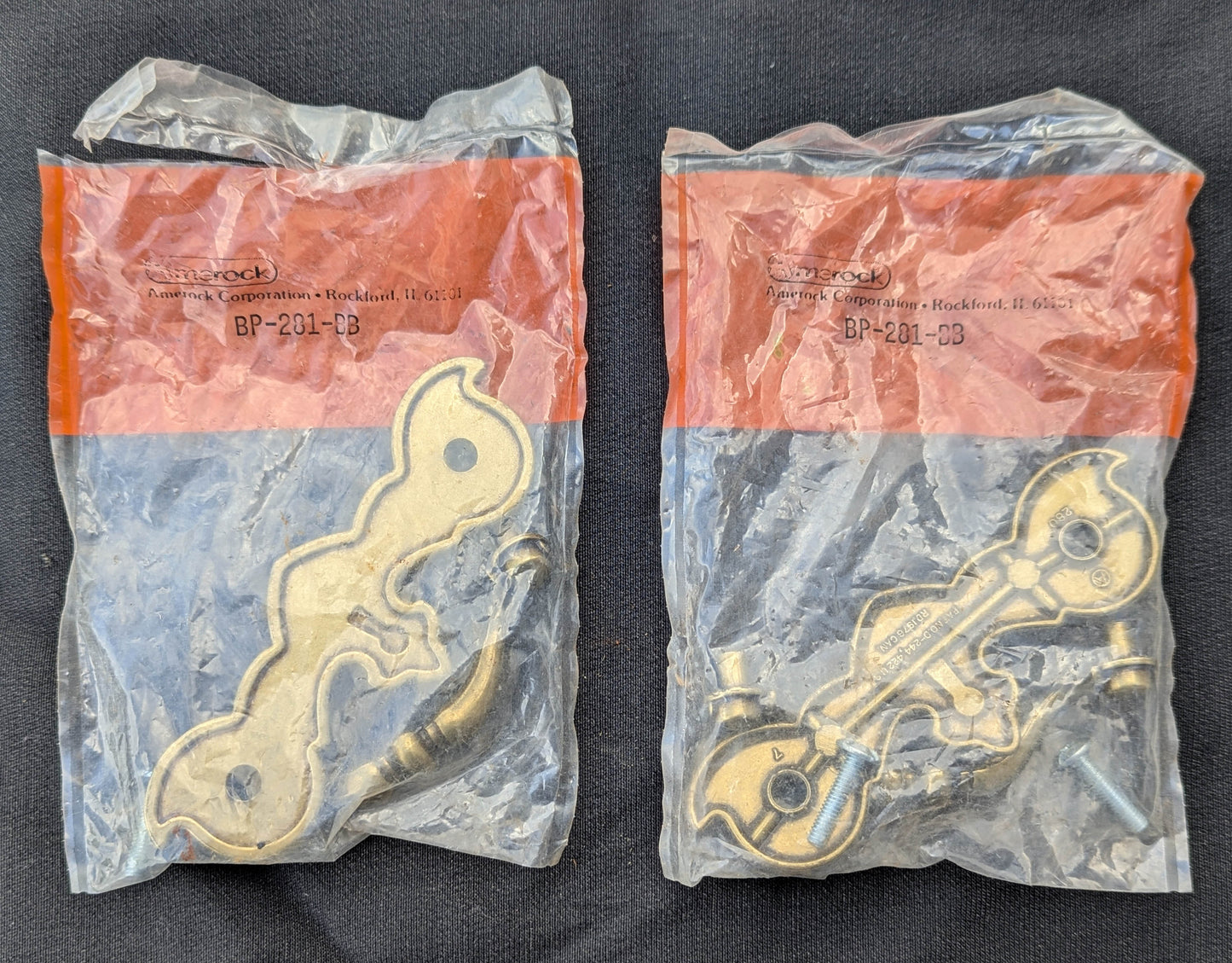 2 available Vintage Old NOS "Amerock" Brass Dresser Drawer Cabinet Furniture Pull Handle BP-281-BB