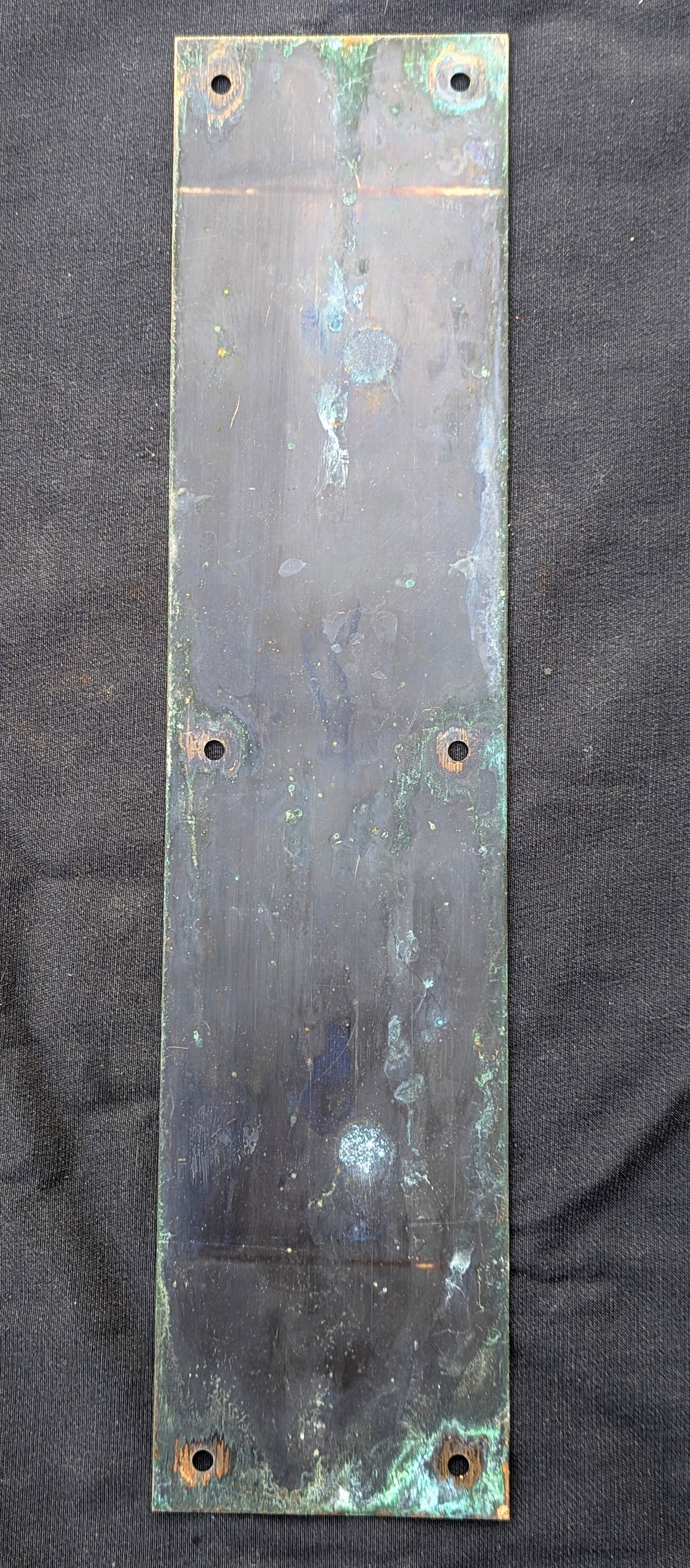 3.5"x15" Antique Vintage Old Reclaimed Salvaged SOLID Bronze Swinging Door Push Plate