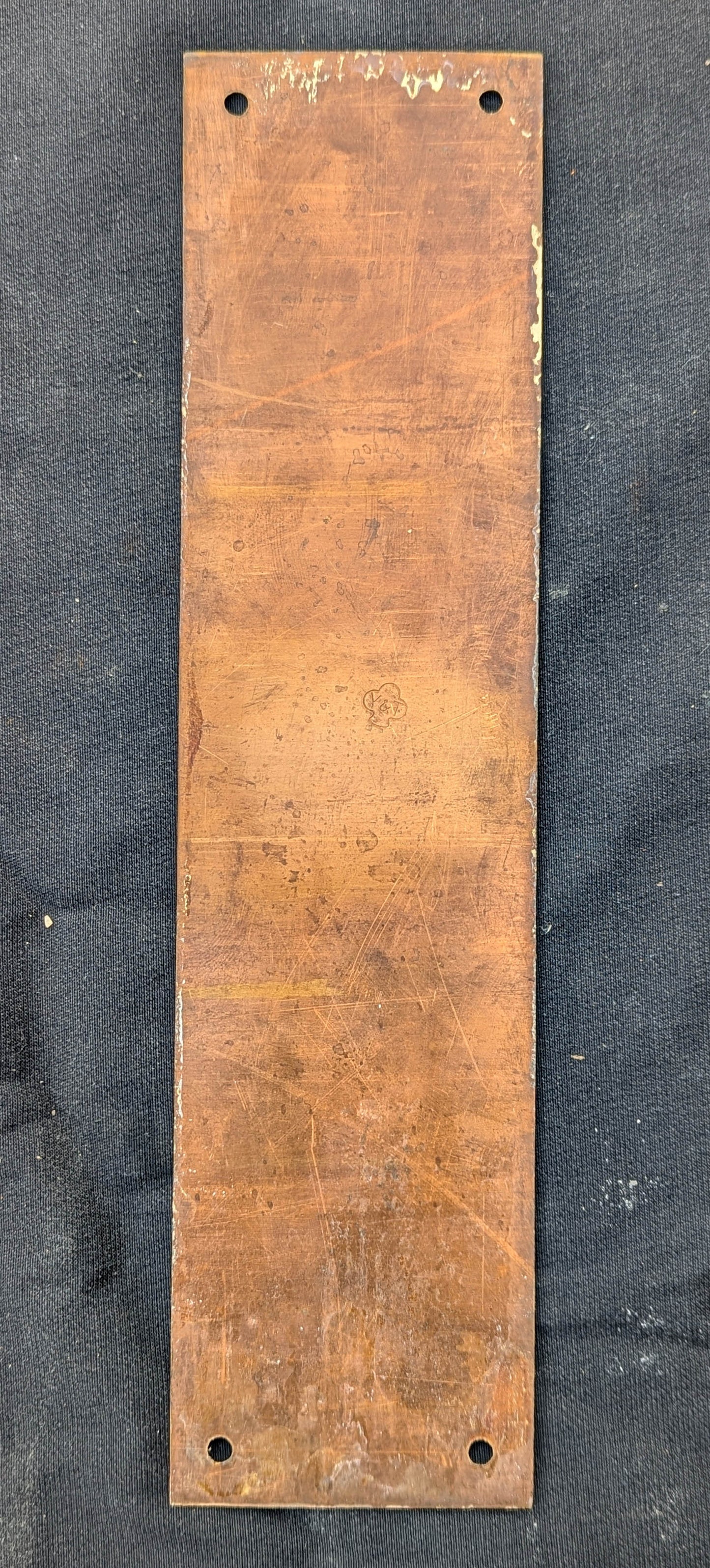 3"x12" Antique Vintage Old Y&T Yale & Towne Reclaimed Salvaged SOLID Bronze Swinging Door Beveled Push Plate