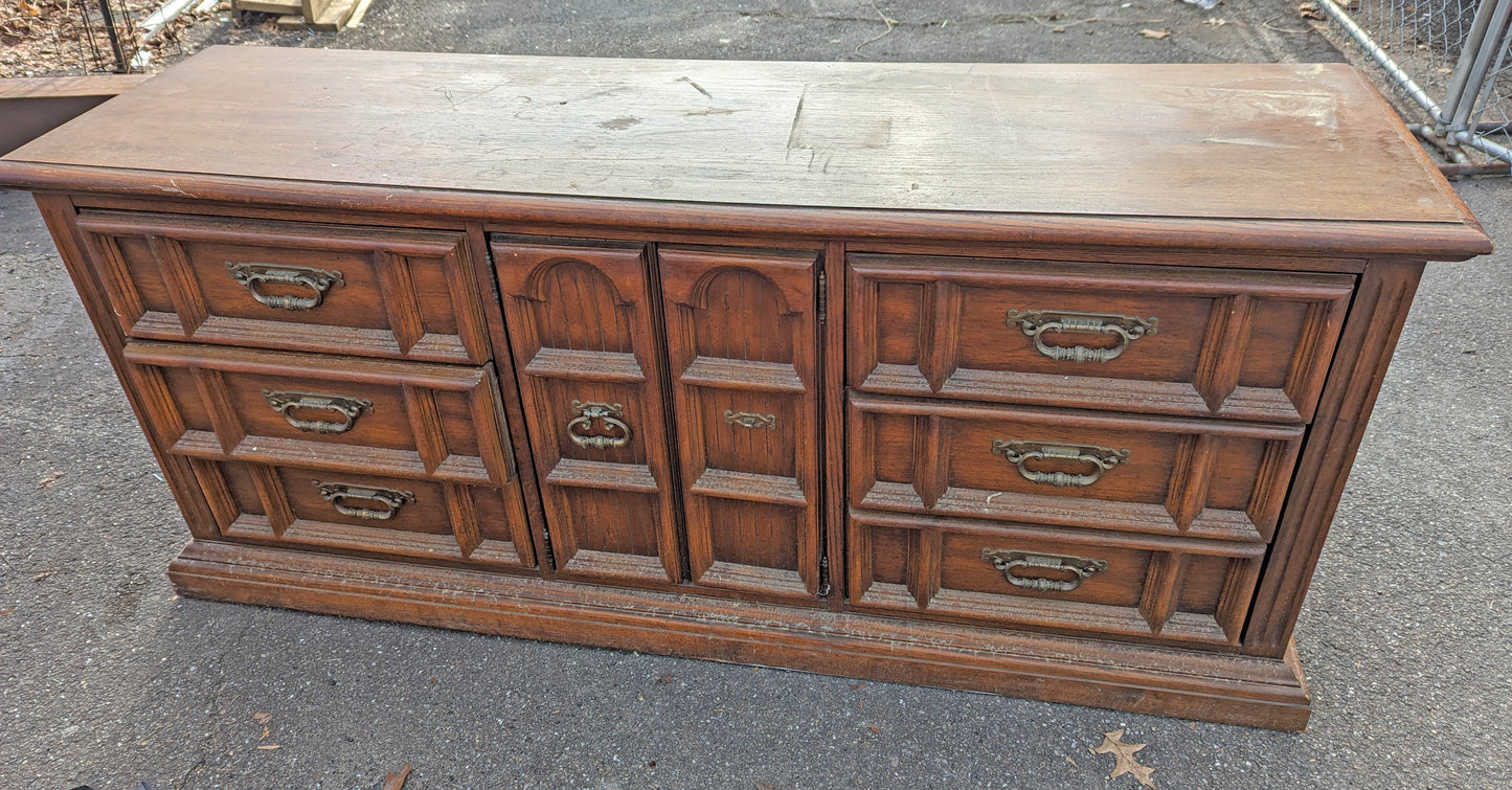 Pair Vintage Old Reclaimed Salvaged "Broyhill" Antique Brass Dresser Chest Desk Drawer Furniture Bail Pulls Handles