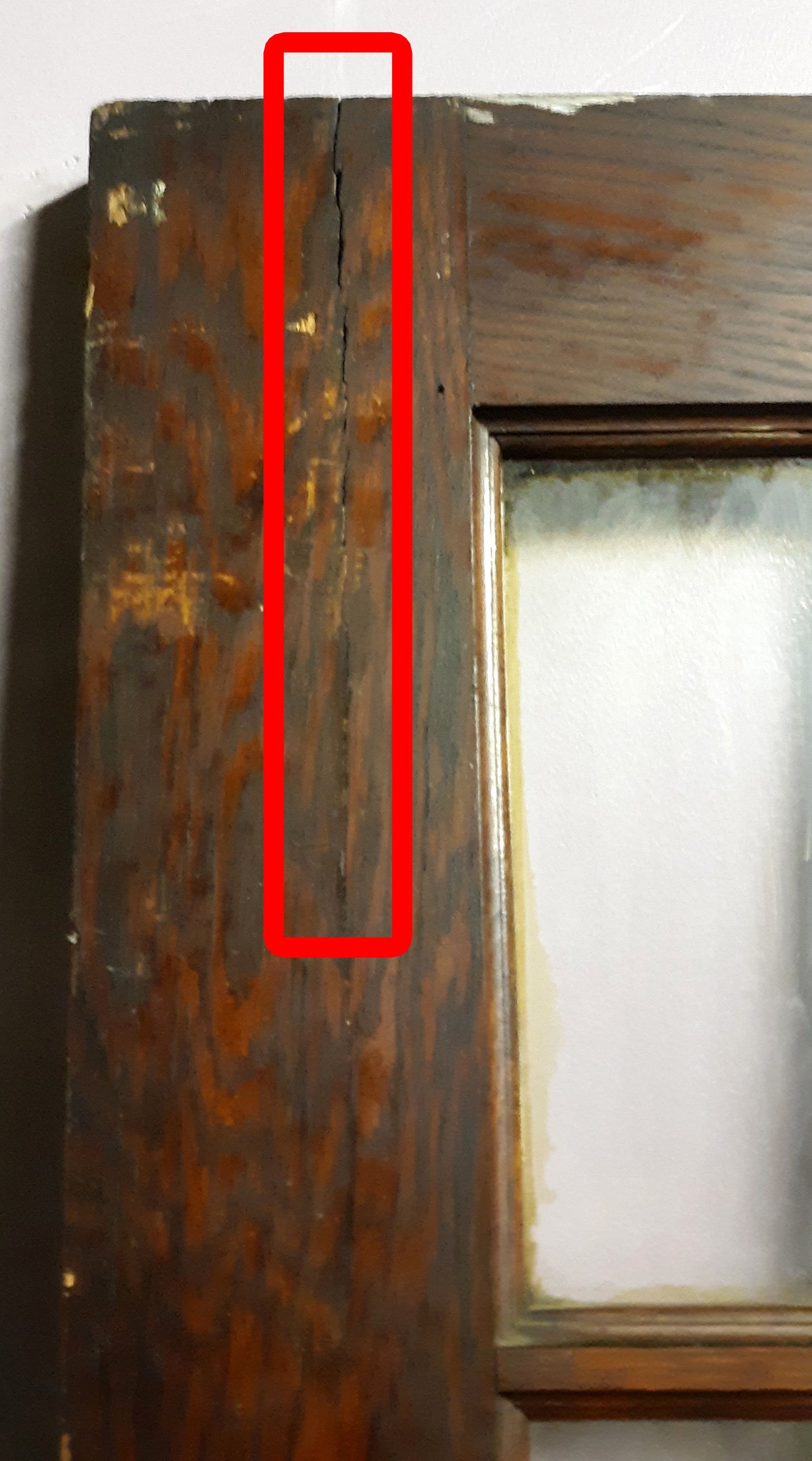 30"x83"x1.75" Antique Vintage Old Reclaimed Salvaged Wood Wooden Interior French Door Window Glass