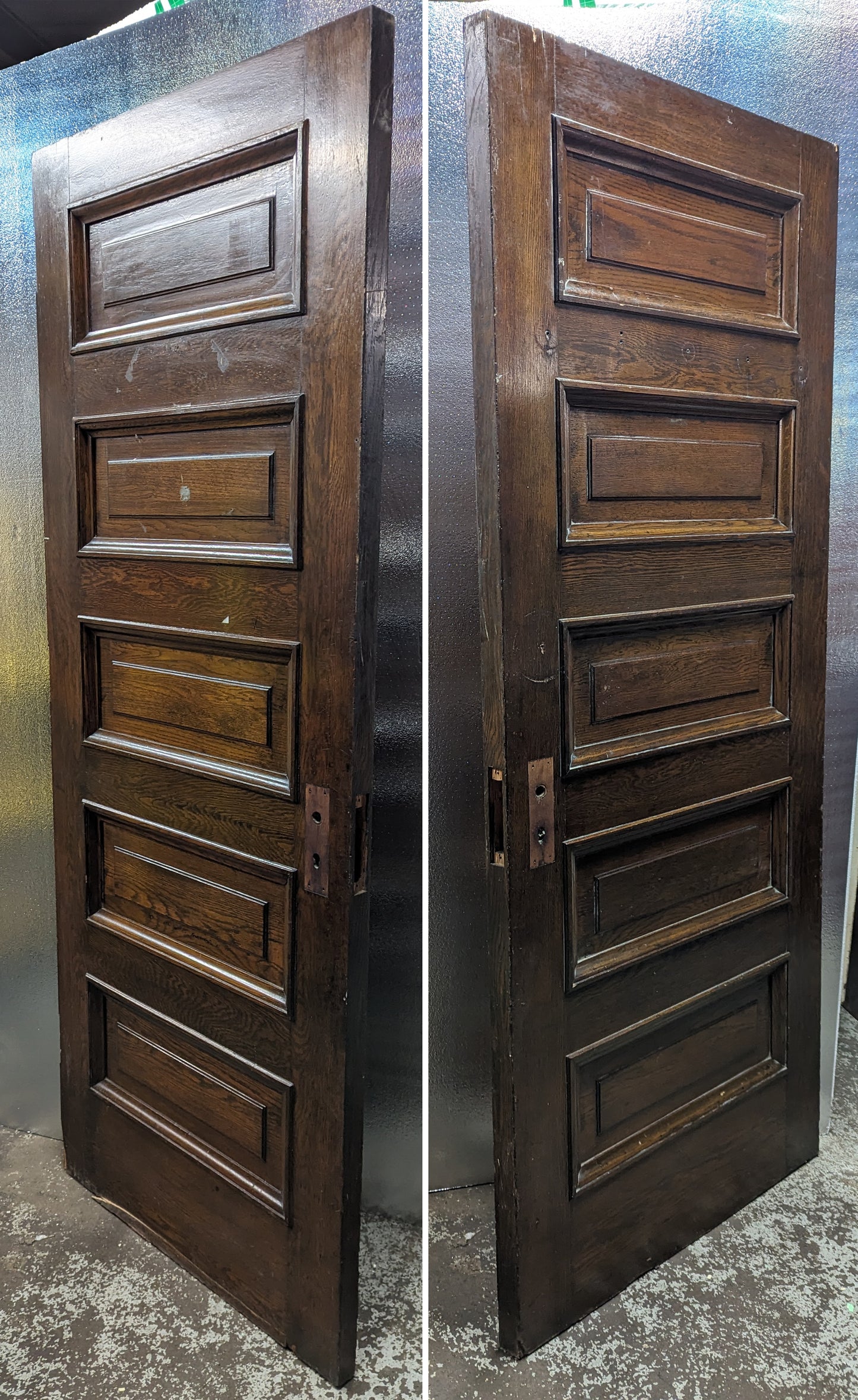 32"x83.5"x1.75" Antique Vintage Old Reclaimed Salvaged SOLID Wood Wooden Interior Door 5 Panels