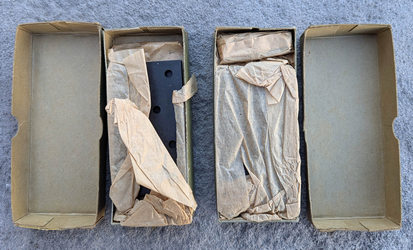 2 available Pair 4"x4" NOS Vintage Old "Stanley" Black Steel Exterior Entry Door Hinges Screws NIB