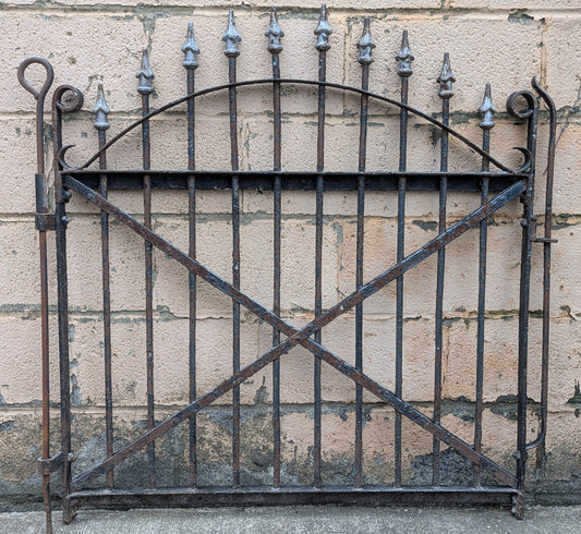 42"x42" Antique Vintage Old Reclaimed Salvaged Victorian Picket Wrought Iron Metal Gate Fence Fencing Garden Door
