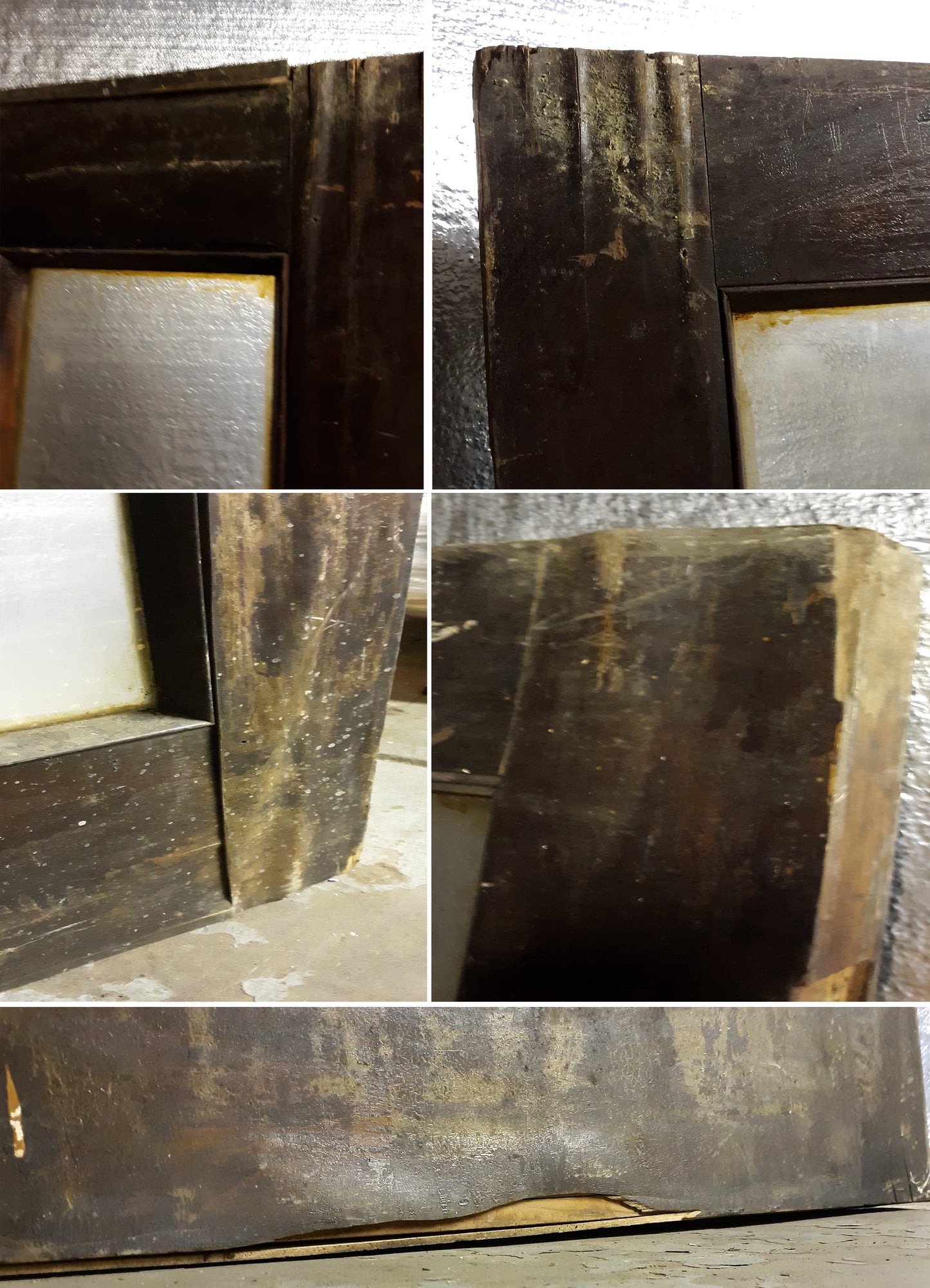 29"x79.5"x1.75" Antique Vintage Old Wood Wooden Exterior French Door 15 Window Glass