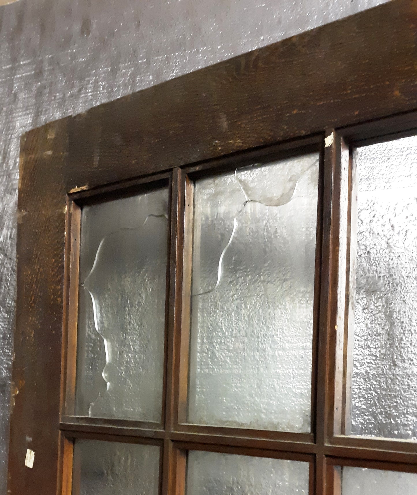 29"x84"x1.75" Antique Vintage Old Reclaimed Salvaged Wood Wooden Exterior French Door Window Glass
