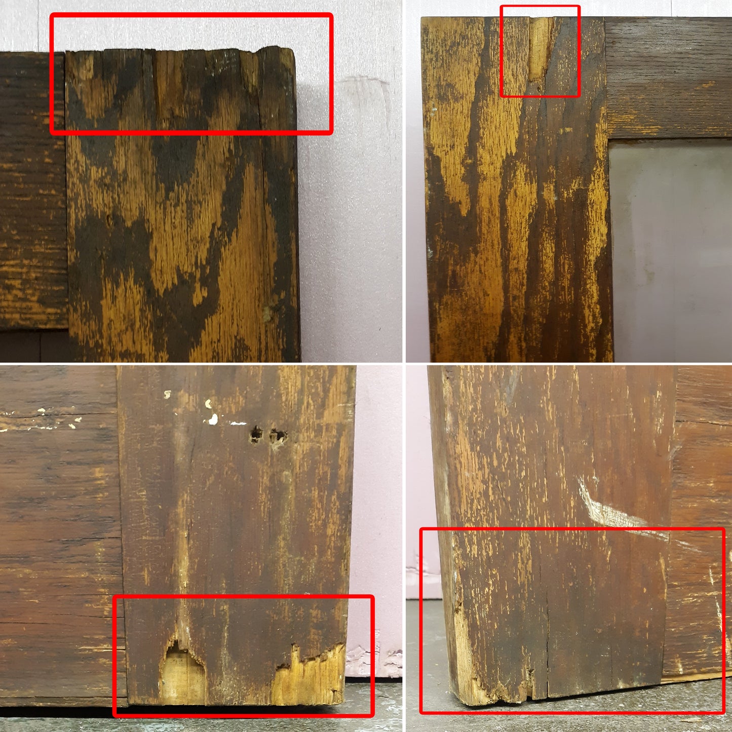 30"x84"x1.75" Antique Vintage Old Reclaimed Salvaged Wood Exterior French Door Window Wavy Glass