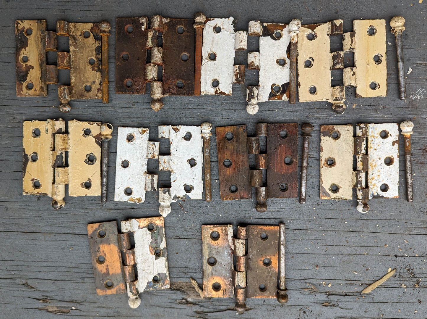 10 available CLEAN 5-Knuckle Pair 3"x3" Antique Vintage Old Reclaimed Salvaged Copper Steel Interior Door Hinges