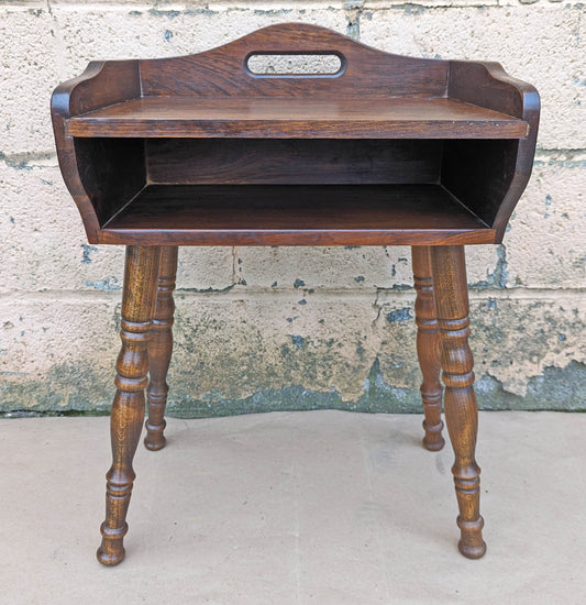 Vintage Antique Old SOLID Pine Wood Wooden Side End Accent Lamp Sofa Table Nightstand Night Stand Desk