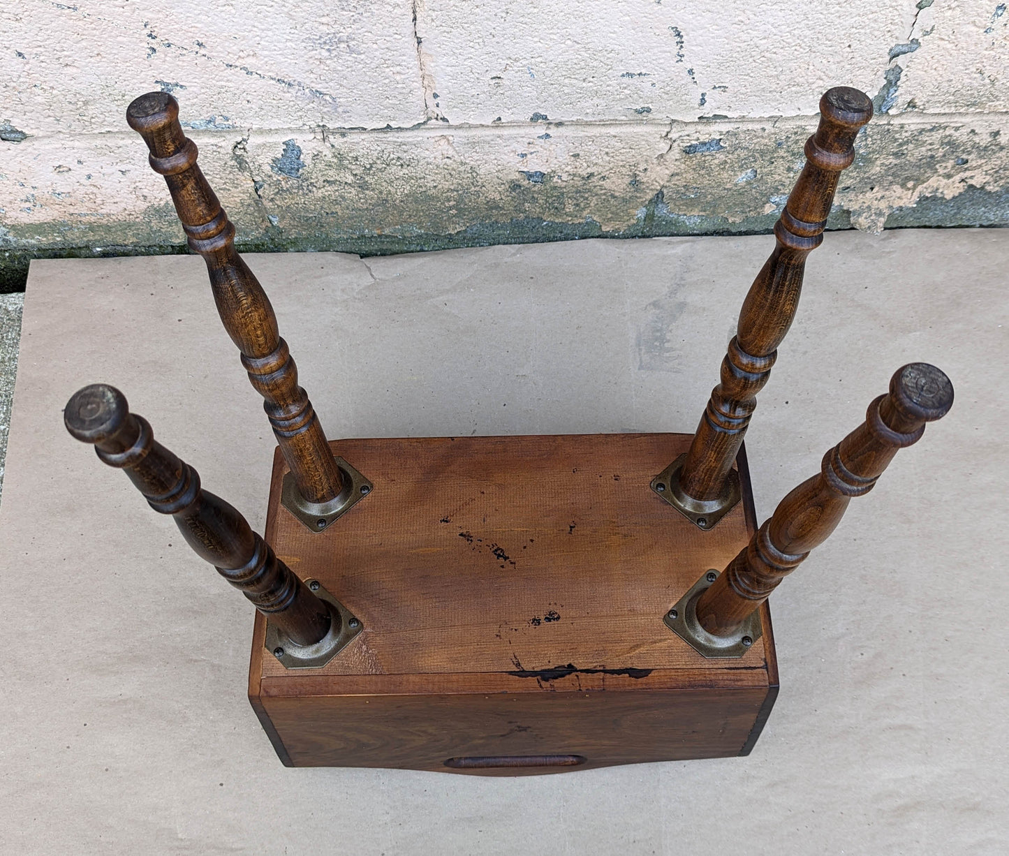 Vintage Antique Old SOLID Pine Wood Wooden Side End Accent Lamp Sofa Table Nightstand Night Stand Desk