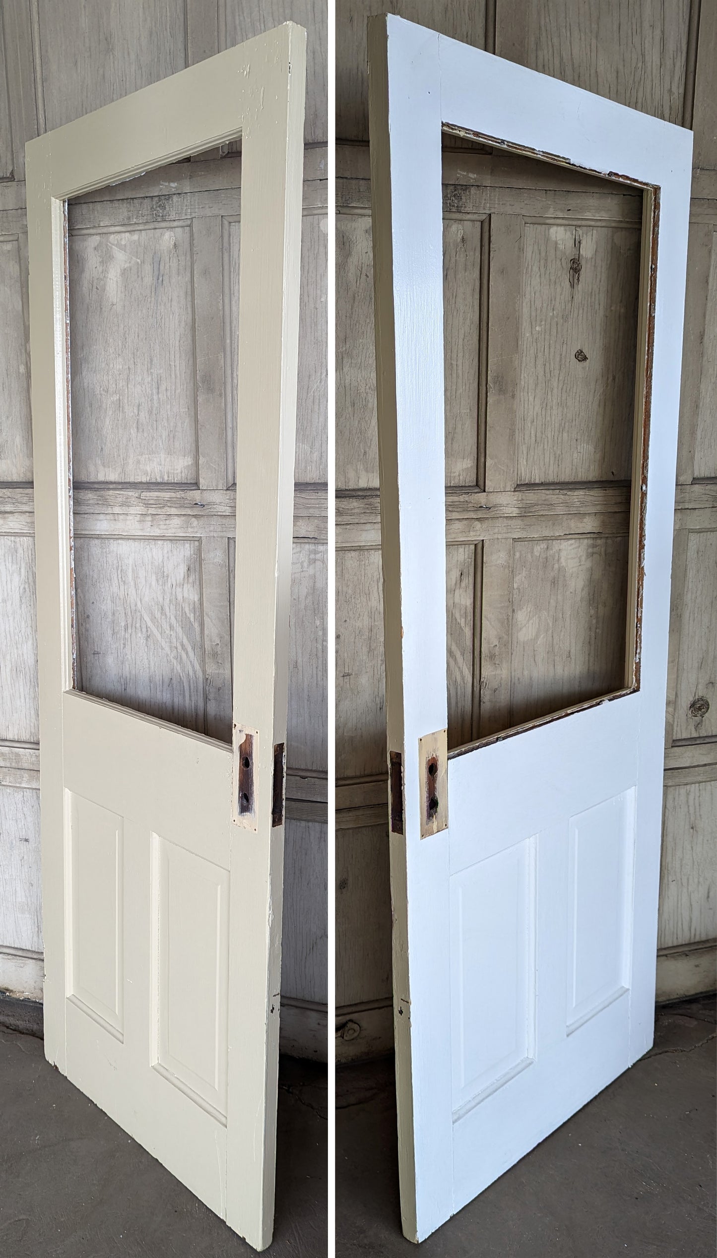 30"x77.5" Antique Vintage Old Reclaimed Salvaged SOLID Wood Wooden Entry Door Panels NO Glass