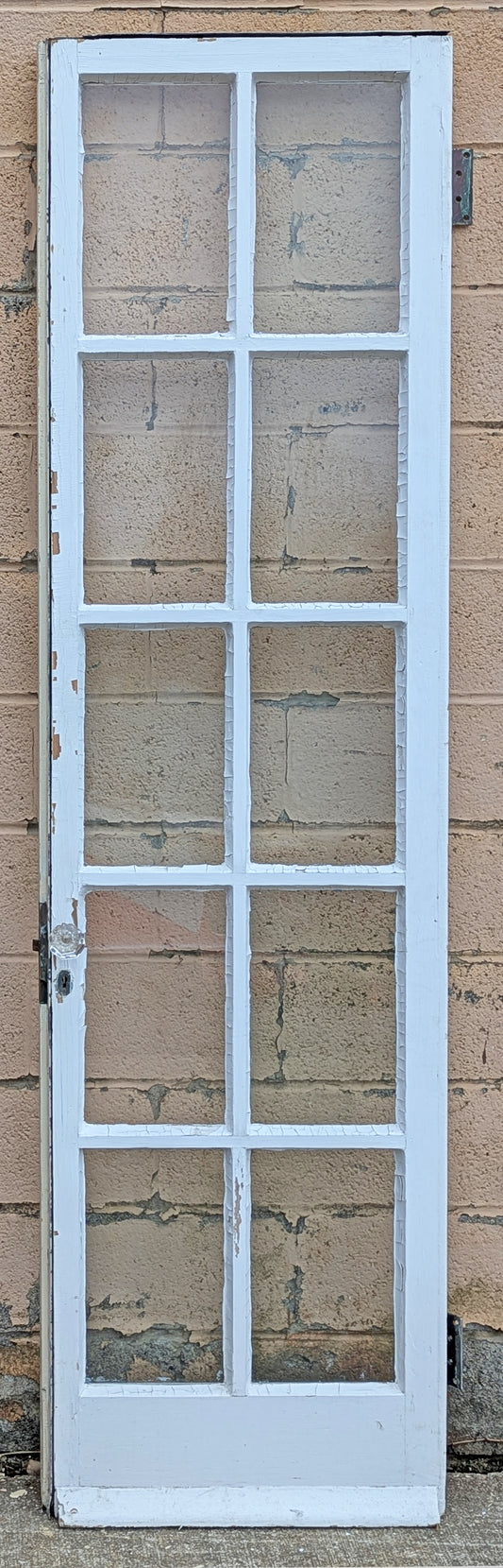 Pair of 48"x90"x2" Antique Vintage Old Reclaimed Salvaged SOLID Wood Wooden Interior French Doors 10 Windows Wavy Glass