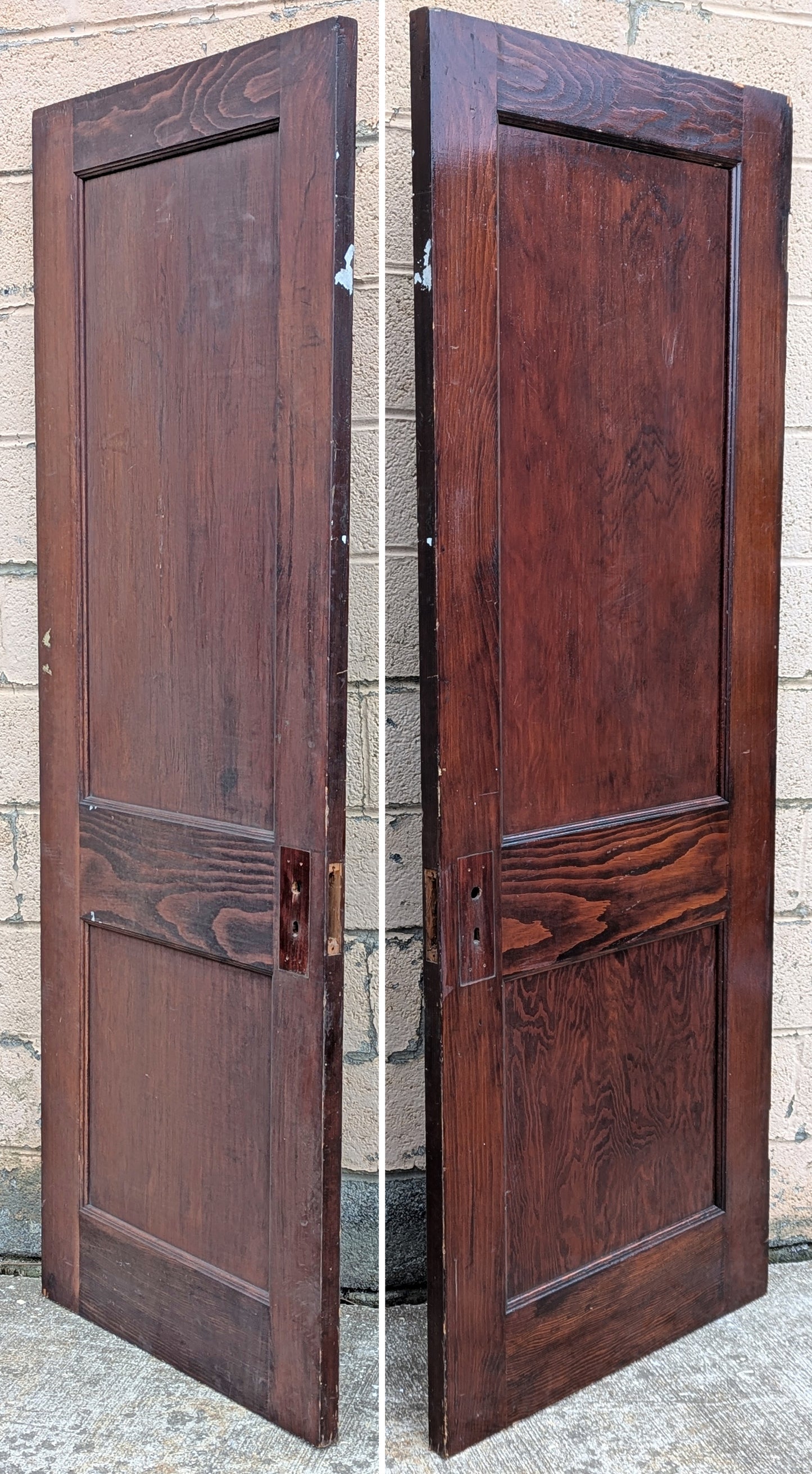 28"x79" Antique Vintage Old Reclaimed Salvaged SOLID Wood Wooden Interior Closet Pantry Door 2 Panels