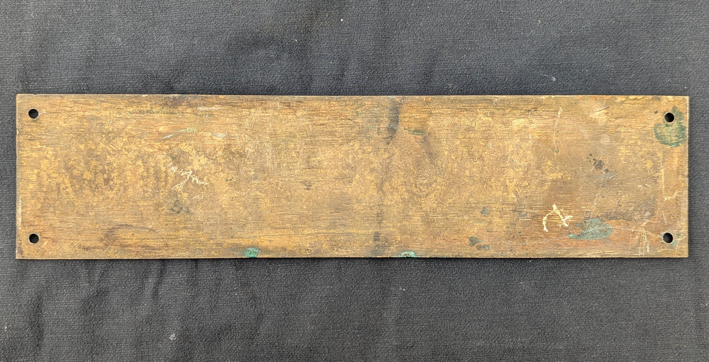 12"x3" Antique Vintage Old SOLID Bronze Brass "WOMENS REST ROOM" Bathroom Door Plate Plaque Sign Salvaged Reclaimed