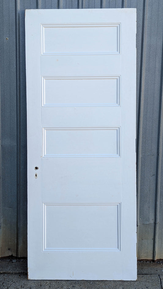 30"x78"x1.75" thick Antique Vintage Old Reclaimed Salvaged Victorian SOLID Wood Wooden Interior Exterior Door 4 Panels