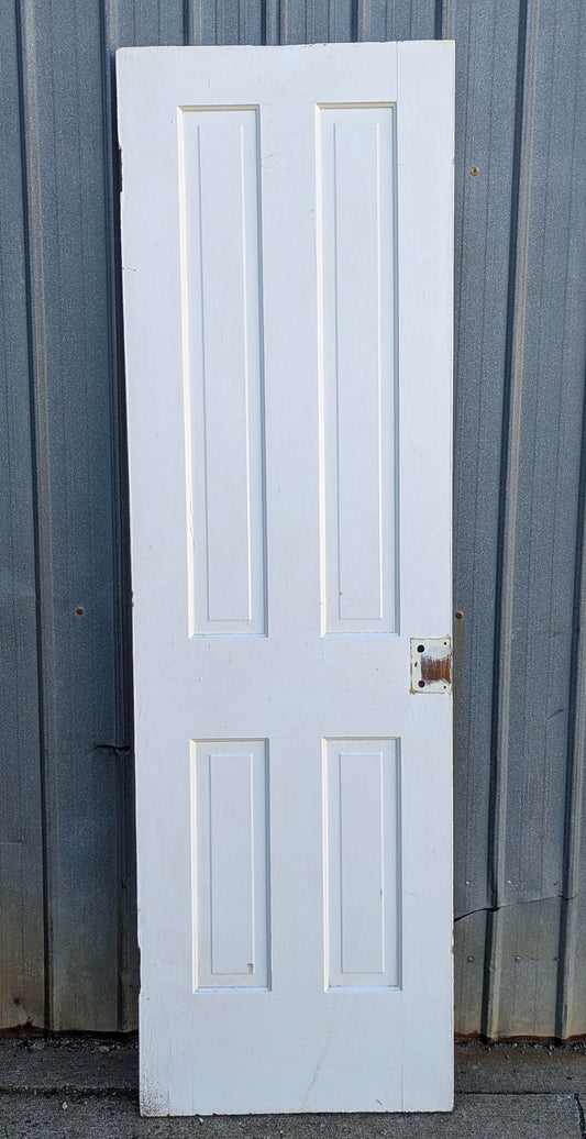 24"x78" Antique Vintage Old Reclaimed Salvaged Victorian SOLID Wood Wooden Interior Door 4 Panels