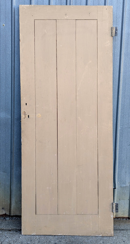 29.5"x77" Antique Vintage Old Reclaimed Salvaged Victorian SOLID Wood Wooden Interior Door 2 Panels