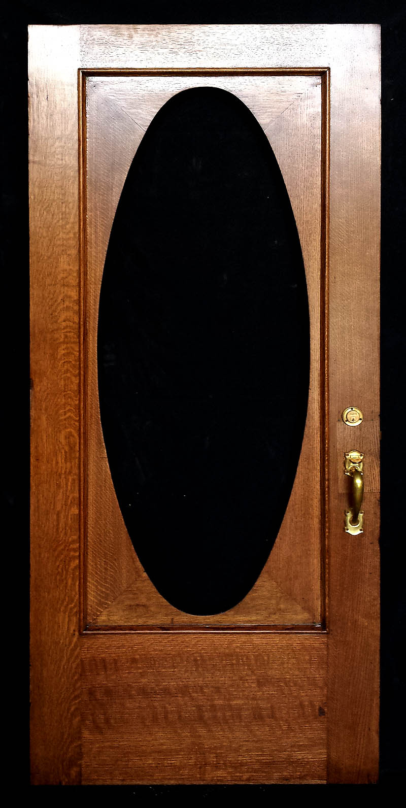 32"x79"x1.75" Antique Vintage Old Reclaimed Salvaged SOLID Wood Wooden Exterior Entry Door Window Oval Glass Lite Pane