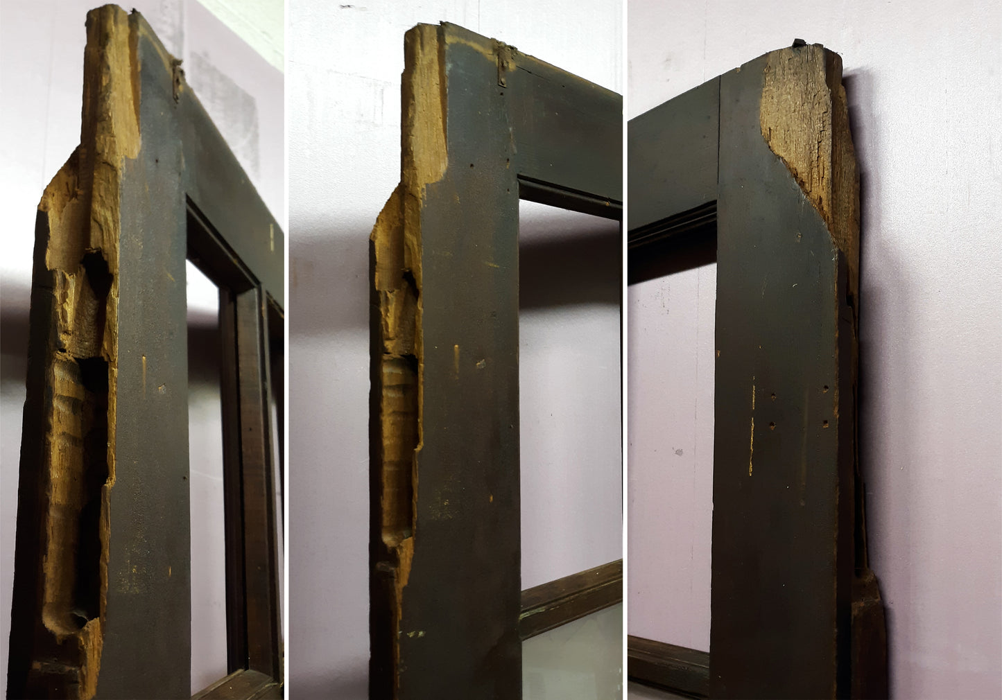 29"x78" Antique Vintage Old Reclaimed Salvaged Wood Wooden Interior French Door Window Wavy Glass