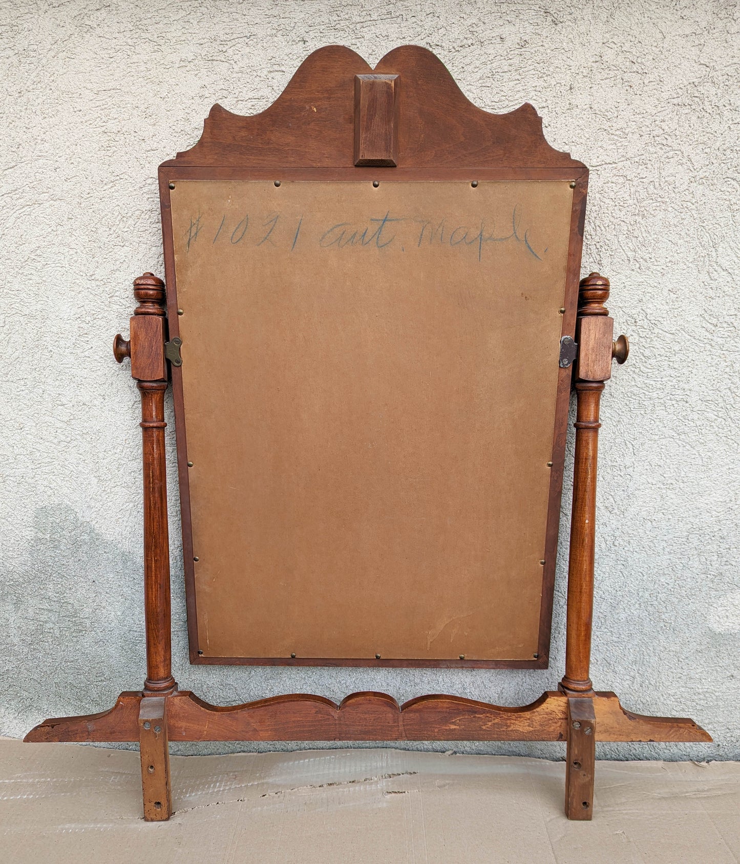 21"x32" Antique Vintage Old SOLID Maple Wood Wooden Swivel Dresser Vanity Wall Mirror Glass