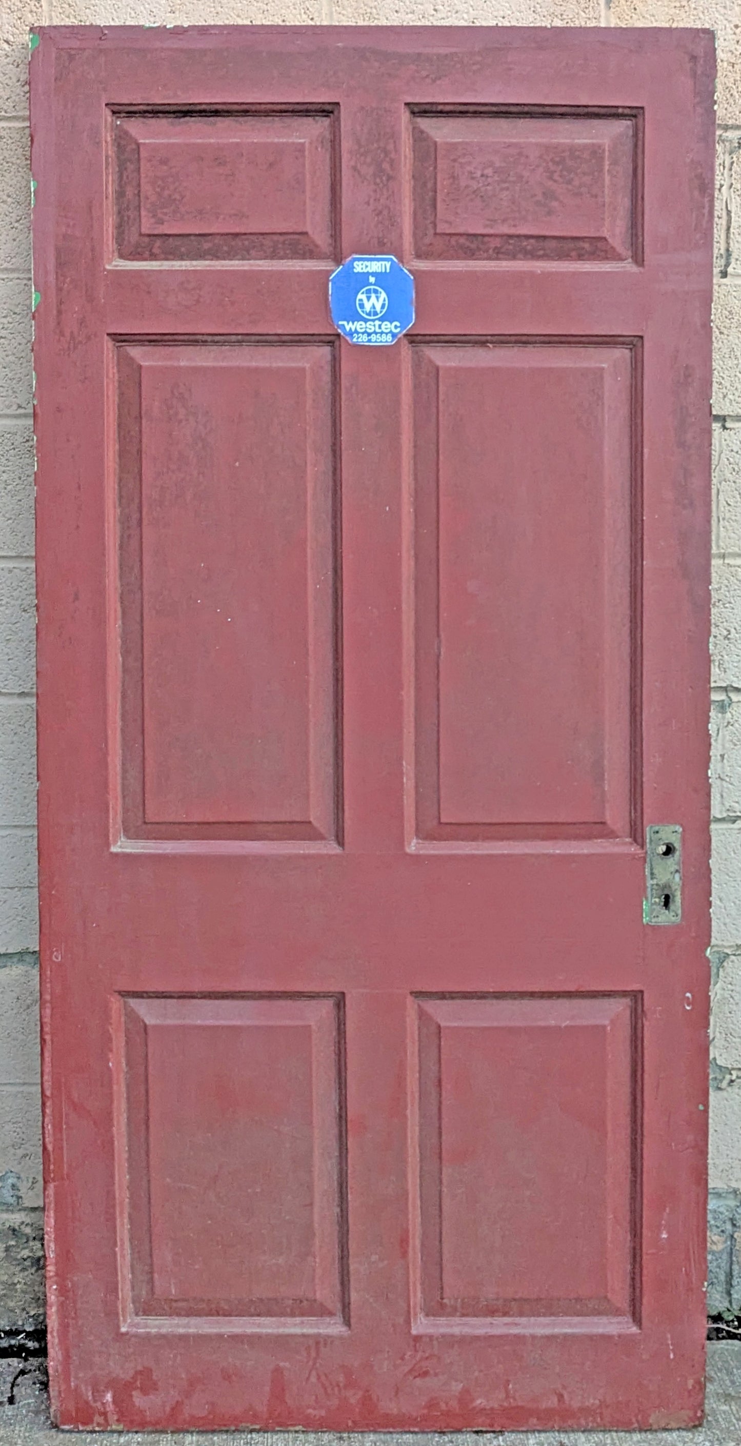 39"x80"x2" Antique Vintage Old Reclaimed Salvaged Victorian Style Exterior Entry Front Side SOLID Wood Wooden Door 6 Raised Panels