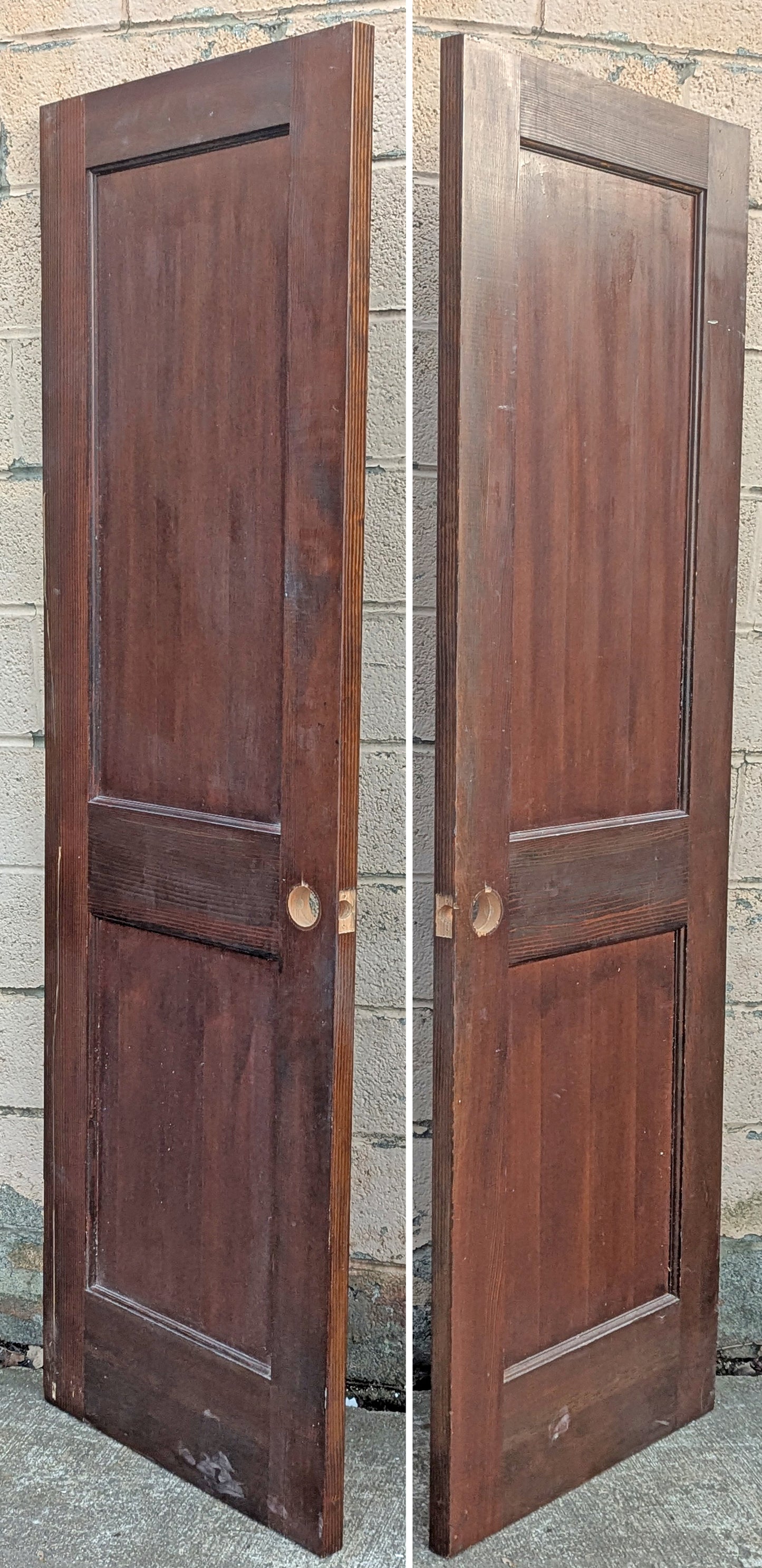 24"x79.5" Antique Vintage Old Reclaimed Salvaged SOLID Wood Wooden Interior Closet Pantry Door 2 Panels