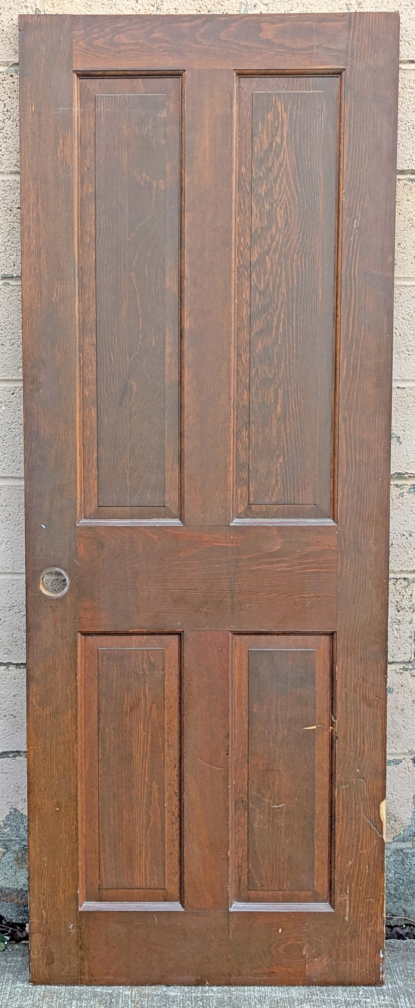 30"x78.5" Vintage Antique Old Reclaimed Salvaged Victorian SOLID Wood Wooden Interior Door 4 Panels