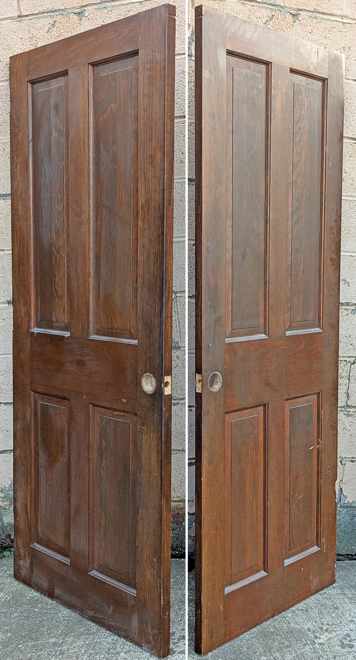 30"x78.5" Vintage Antique Old Reclaimed Salvaged Victorian SOLID Wood Wooden Interior Door 4 Panels