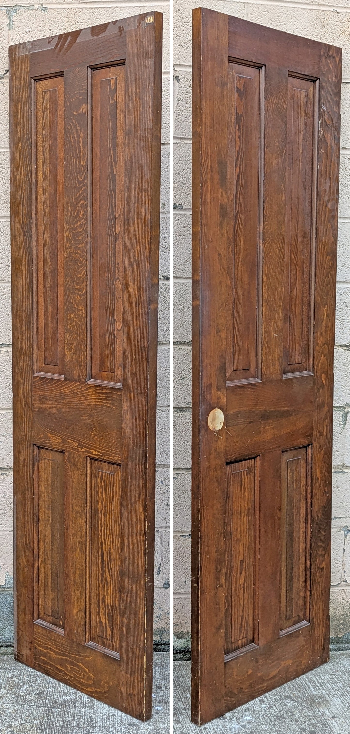 3 available 23.5"x79" Vintage Antique Old Reclaimed Salvaged Victorian SOLID Wood Wooden Interior Door 4 Panels