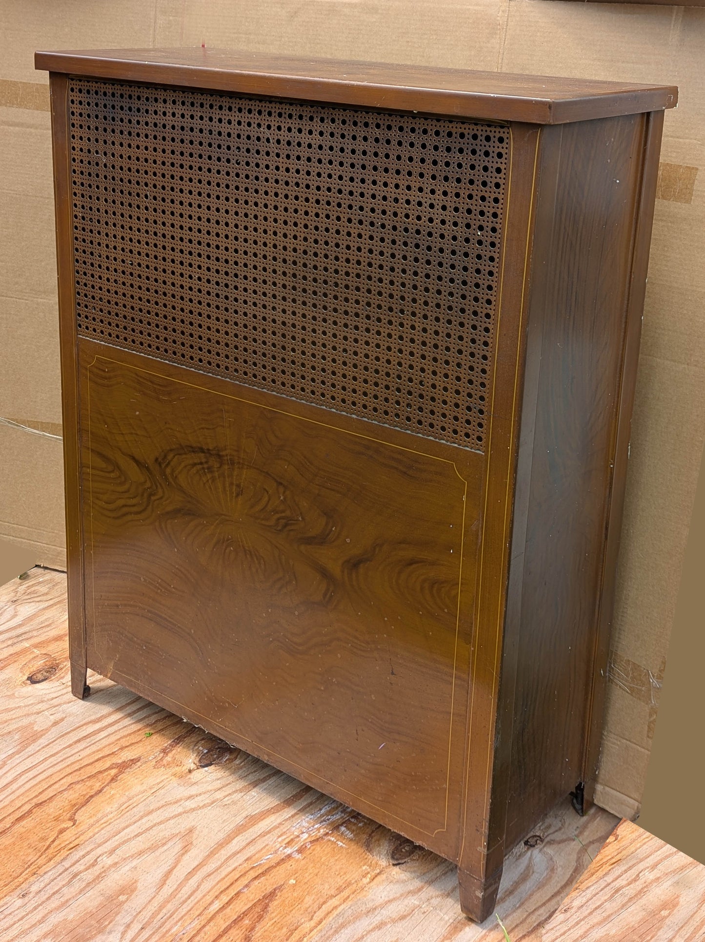 31"Wx40"H Antique Vintage Old "Quaker City" Salvaged Reclaimed Art Deco Style Brown Steel Metal Radiator Heater Cover Case Cabinet Box (Copy)