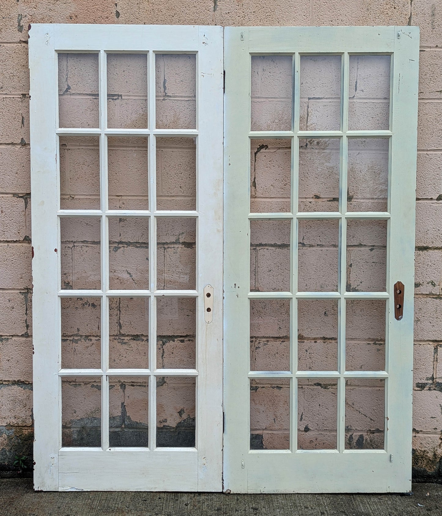 2 available 32"x78" Antique Vintage Old Reclaimed Salvaged Wood Wooden Interior French Door 15 Windows Pane Lite