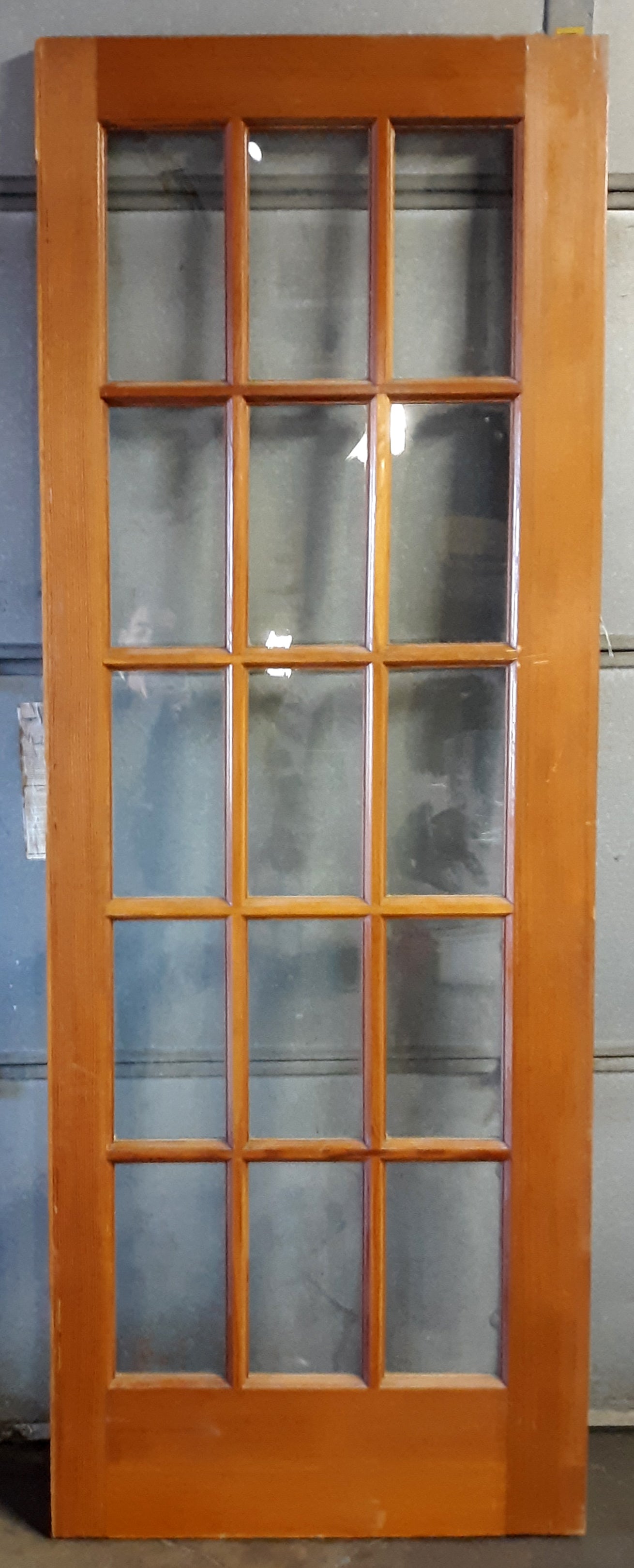 2 available 28.5"x80"x1.75" Vintage Old Reclaimed Salvaged SOLID Wood Wooden Exterior Interior French Door Glass