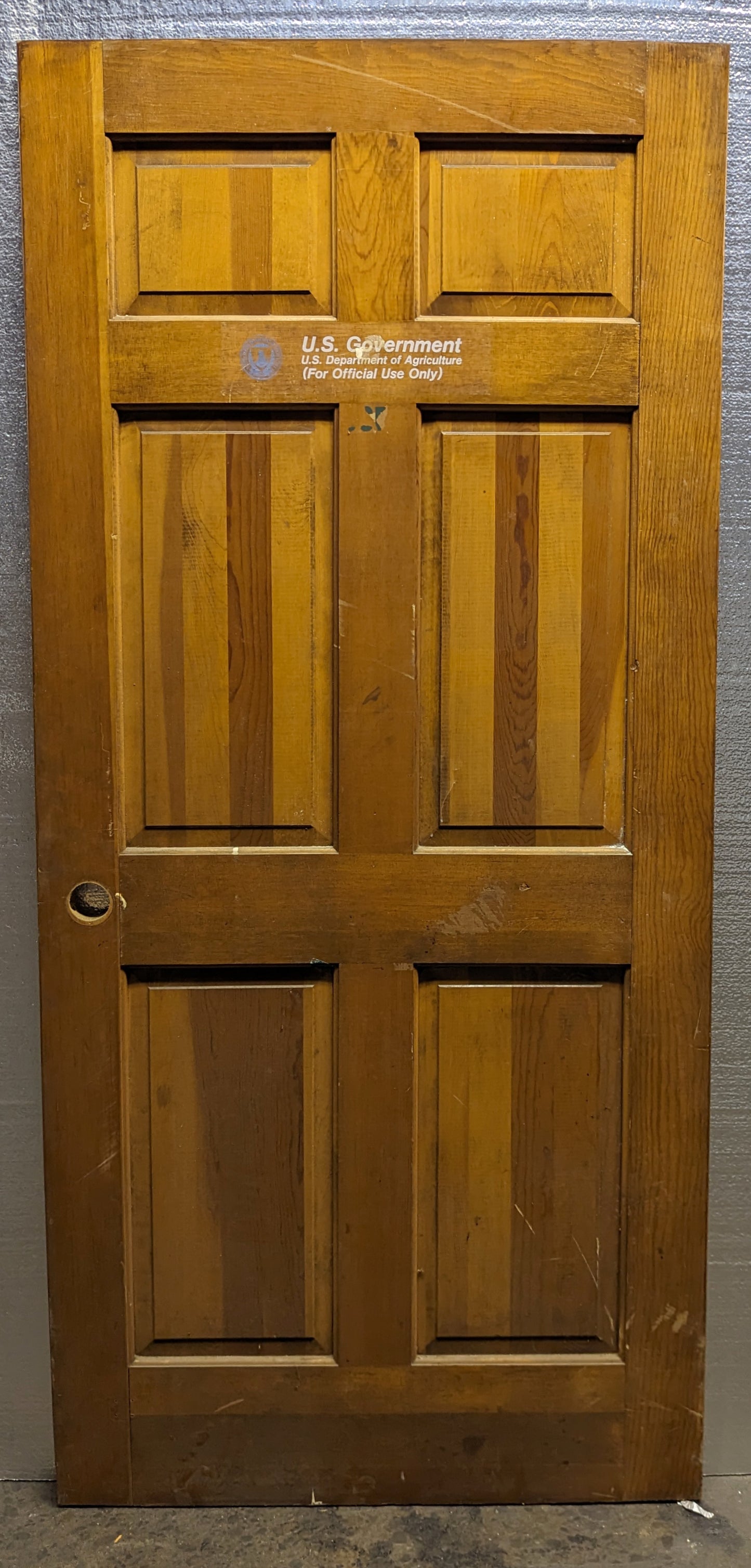 36"x79" Antique Vintage Old Reclaimed Salvaged Solid Wood Wooden Interior Pantry Door 6 Flat Panels