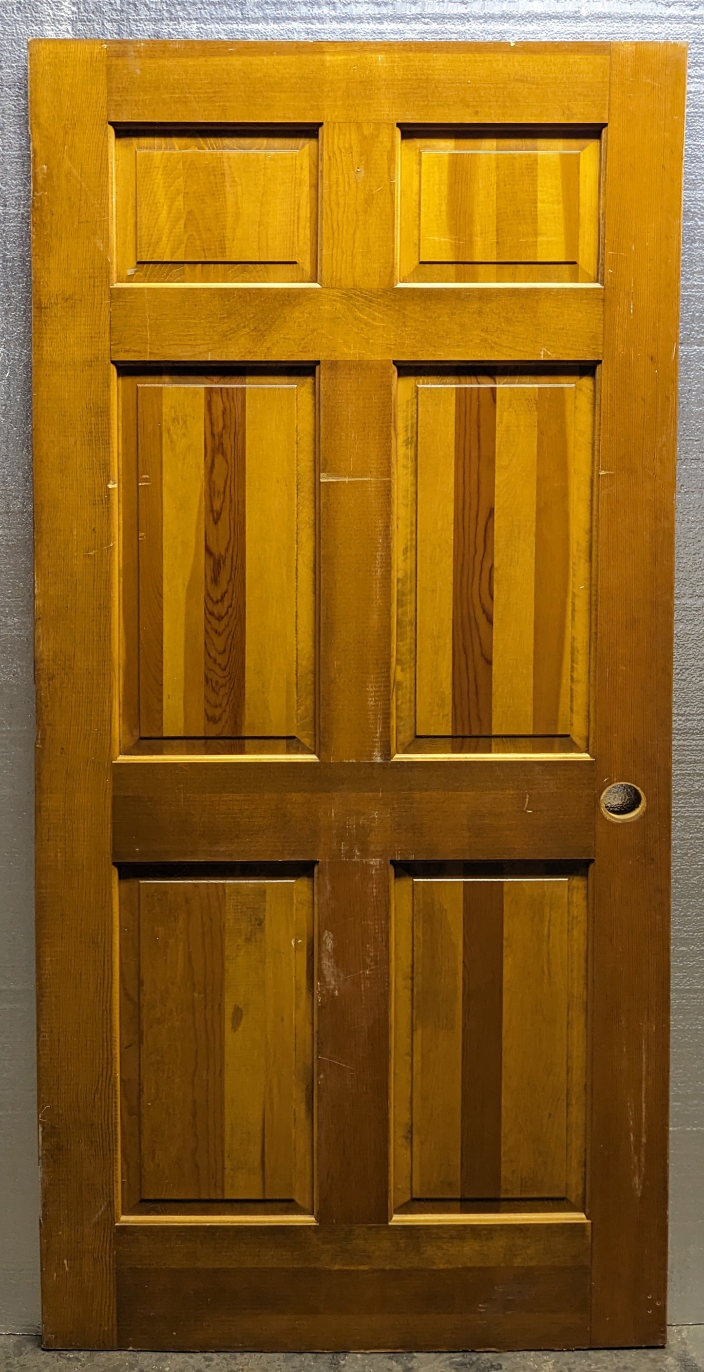 36"x79" Antique Vintage Old Reclaimed Salvaged Solid Wood Wooden Interior Pantry Door 6 Flat Panels