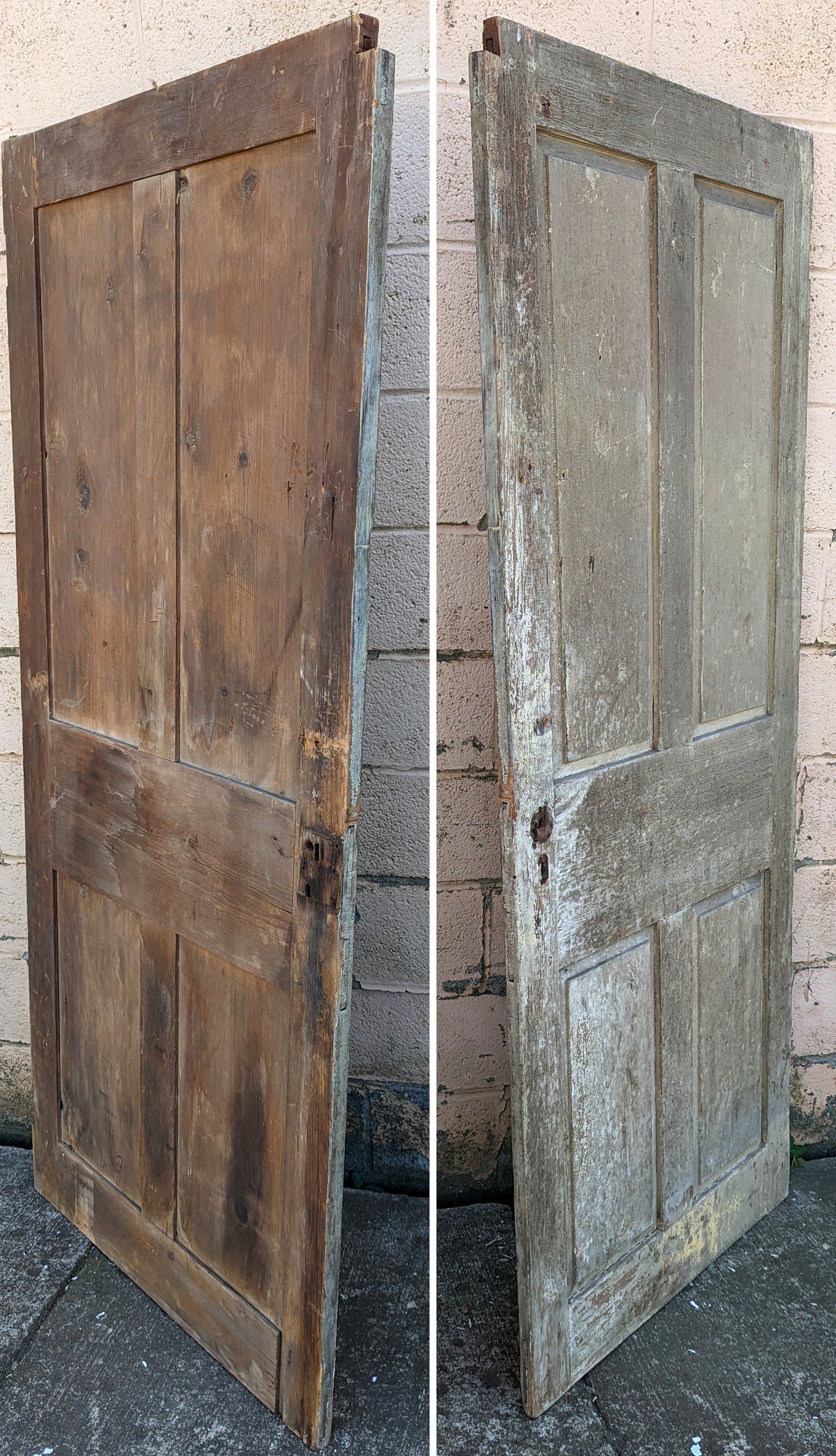 31"x74" Antique Vintage Old Reclaimed Salvaged Victorian SOLID Wood Wooden Interior Door 4 Panels