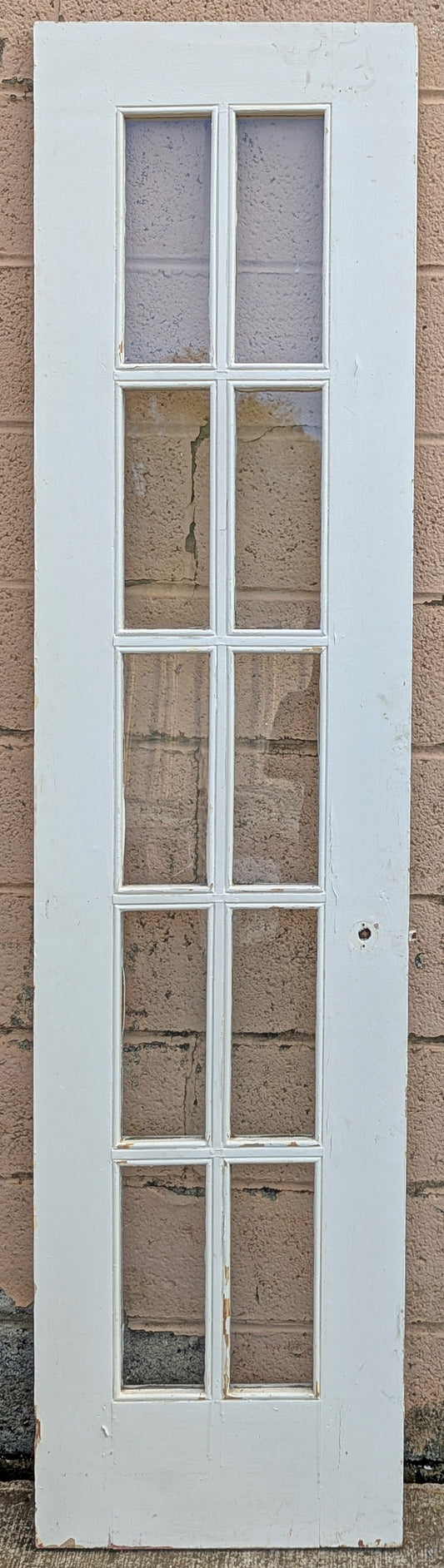 40"x79" Pair Antique Vintage Old Reclaimed Salvaged French Double Interior Wood Wooden Doors 20 Windows Glass