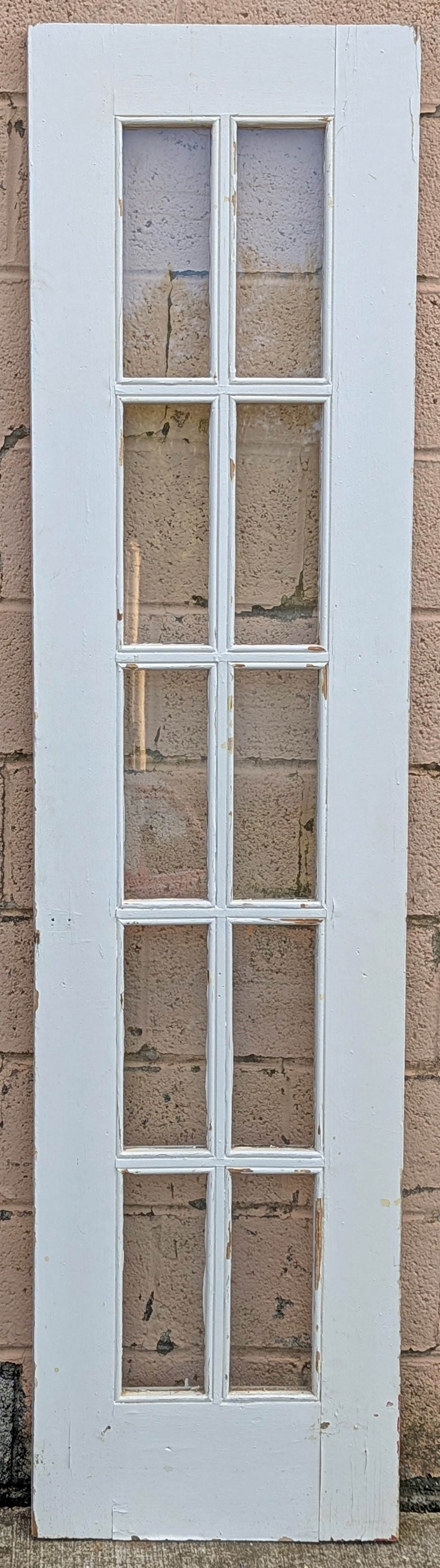 40"x79" Pair Antique Vintage Old Reclaimed Salvaged French Double Interior Wood Wooden Doors 20 Windows Glass