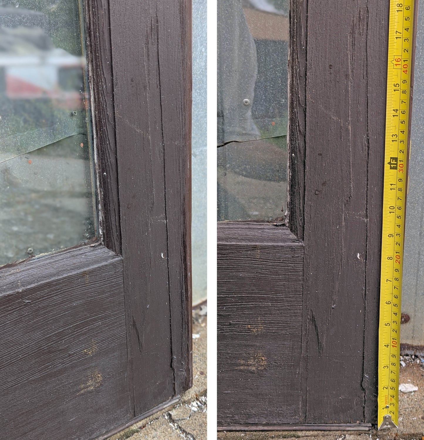 Pair 72"x80"x1.75" Vintage Old SOLID Wooden Wood Exterior Front Entry Doors Full length Double Pane Insulated Window