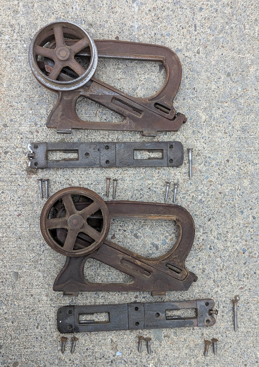 Antique Vintage Old Reclaimed Salvaged Barn Sliding Pocket Door Roller Bearing Trolley Door Hangers Hardware
