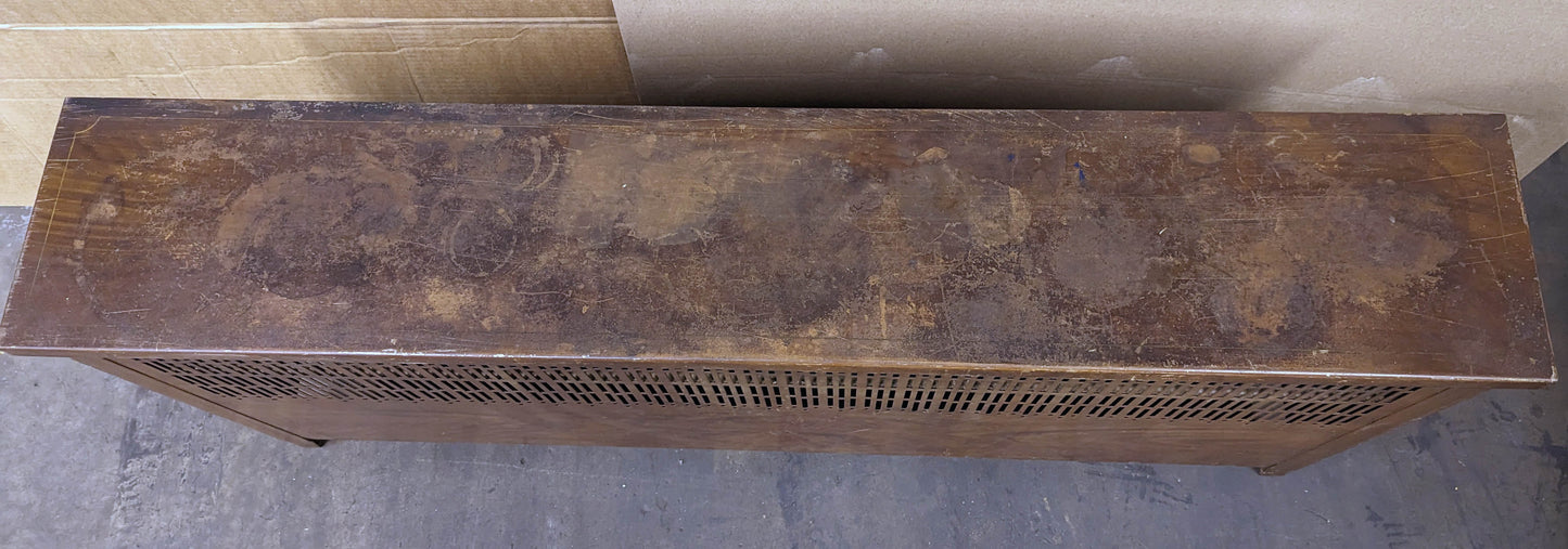 57"Wx25"H Antique Vintage Old "Quaker City" Salvaged Reclaimed Art Deco Style Steel Metal Radiator Heater Cover Case Cabinet Box Humidifier