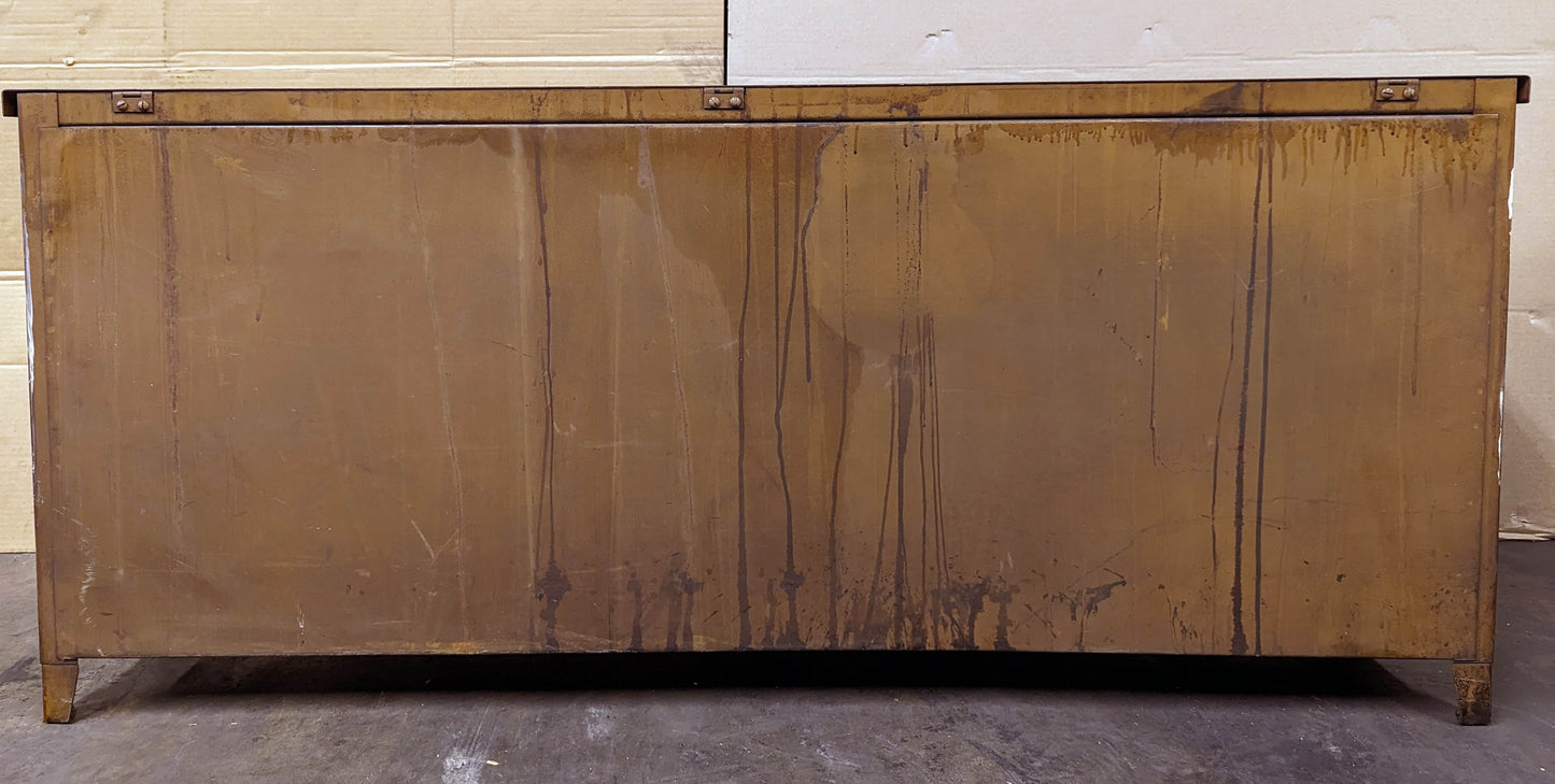 57"Wx25"H Antique Vintage Old "Quaker City" Salvaged Reclaimed Art Deco Style Steel Metal Radiator Heater Cover Case Cabinet Box Humidifier