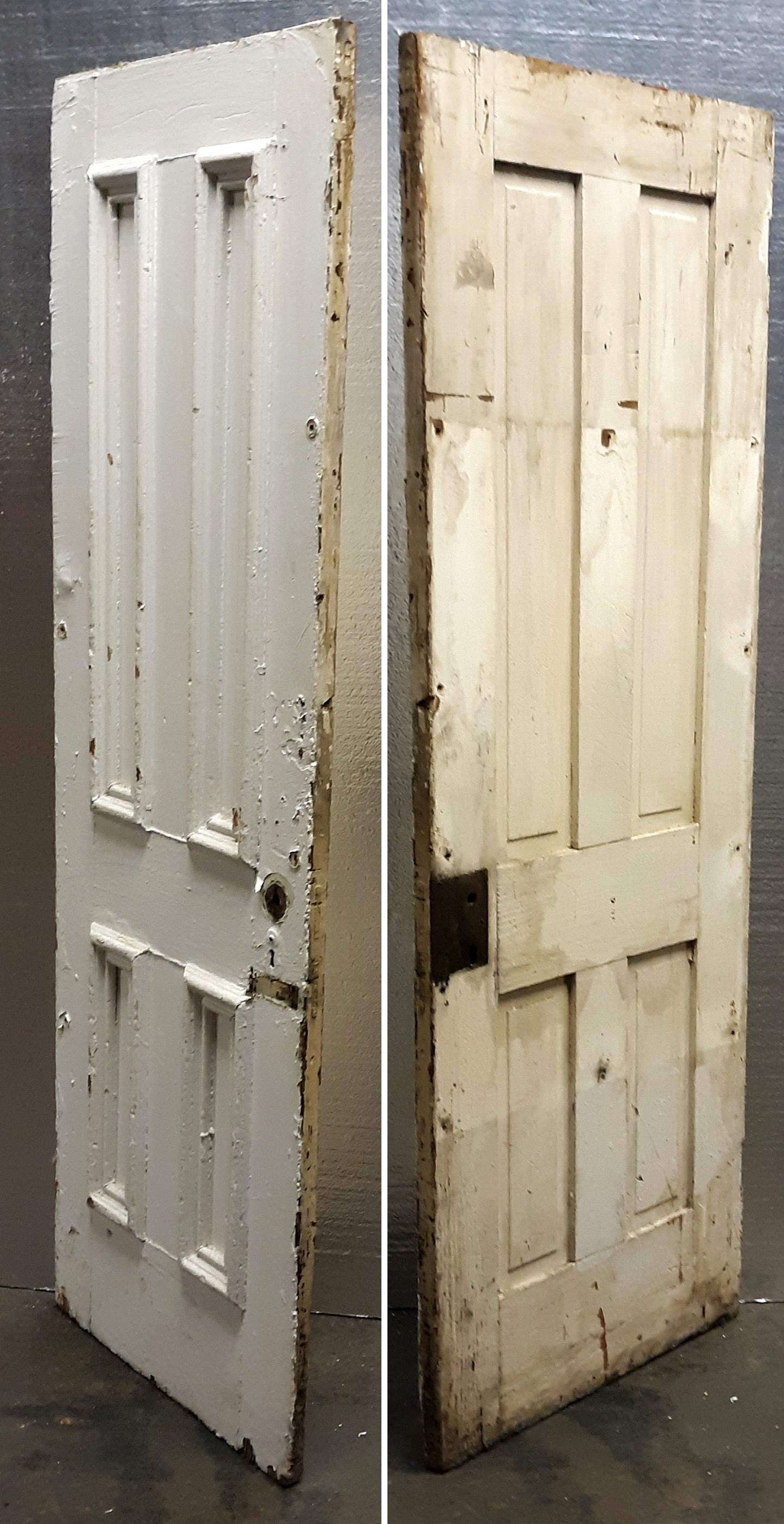 24"x72"1.25" Antique Vintage Old Reclaimed Salvaged Victorian SOLID Wood Wooden Interior Door 4 Panels