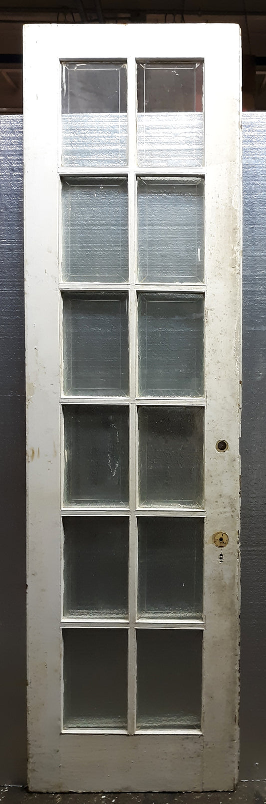 60"x107.5"x1.5" Pair Antique Vintage Old Reclaimed Salvaged French Double Exterior Wood Wooden Doors Windows Glass