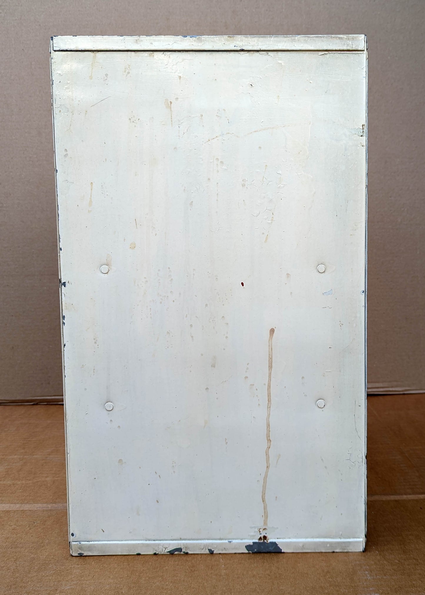 Vintage Antique Old Rustic Galvanized Steel Metal Pie Bread Cake Cookie Safe Cabinet Cupboard Box Door 2 Shelves Shelf