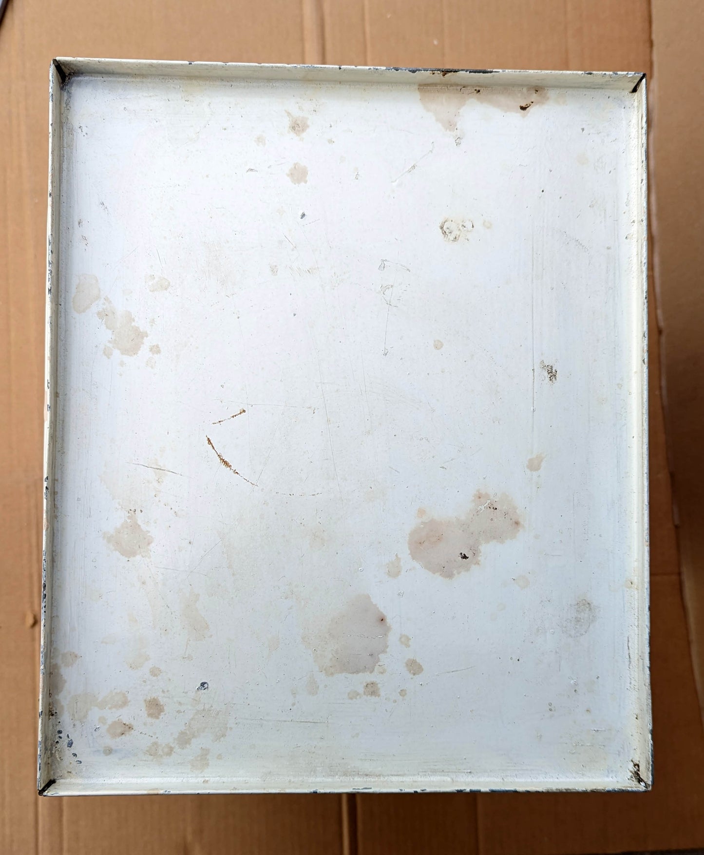 Vintage Antique Old Rustic Galvanized Steel Metal Pie Bread Cake Cookie Safe Cabinet Cupboard Box Door 2 Shelves Shelf